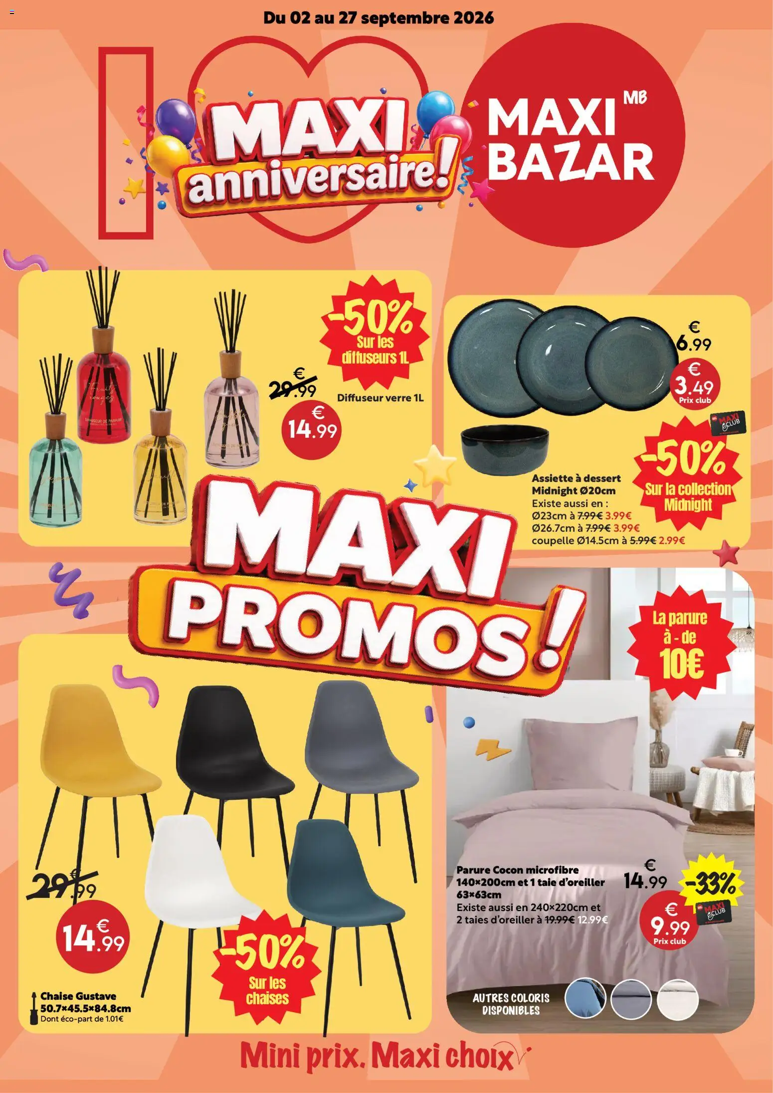 Prévisualisation de Maxi Bazar - Brochure anniversaire du magasin Maxi Bazar formulaire valide 02/09/2026
