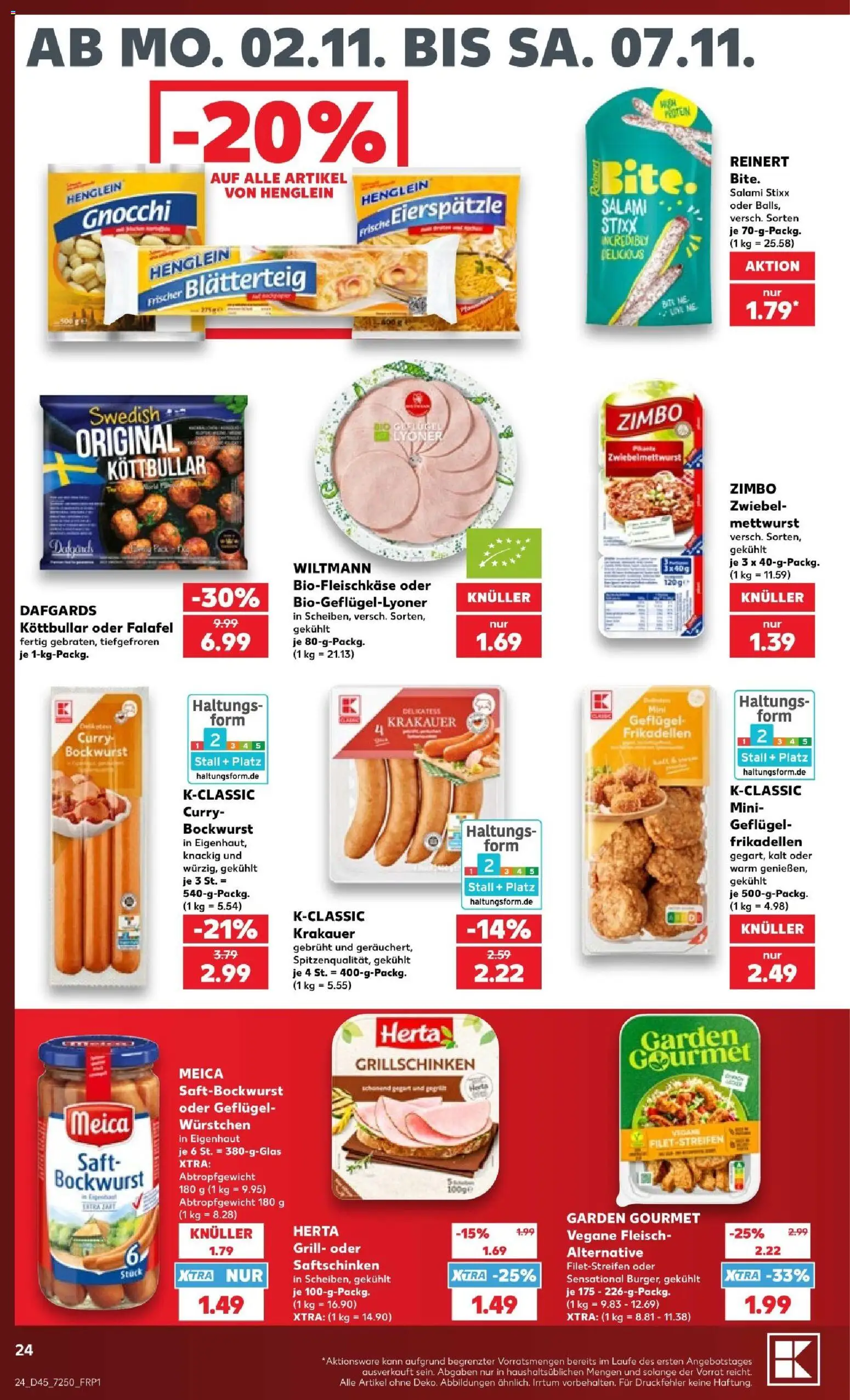 Vorschau von dem Prospekt des Geschäftes Kaufland, gültig ab dem 31.10.2026 - Gnocchi, Grill, Fleisch, Salami, Bockwurst, Saft, Meica
