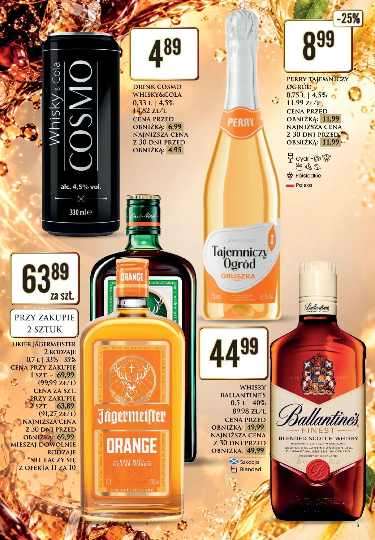 Pogląd gazetki "Dino gazetka alkoholowa" ze sklepu Dino ważnej od 02.10.2026 - Jagermeister, Whisky, Gruszka, Cydr, Scotch whisky, Likier Jägermeister