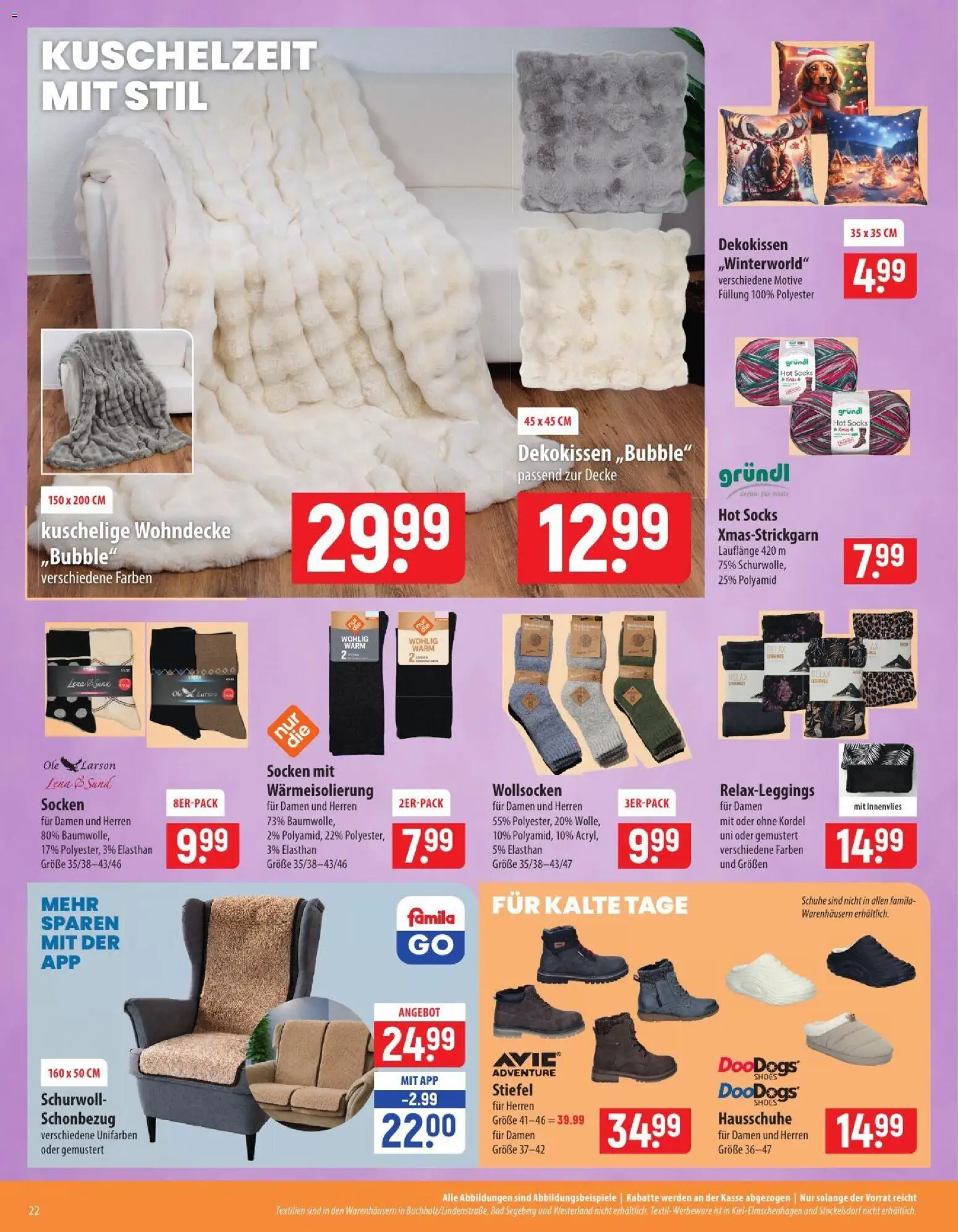 Vorschau von dem Prospekt des Geschäftes Famila, gültig ab dem 26.10.2026 - Bad, Stiefel, Hausschuhe, Socken, Decke