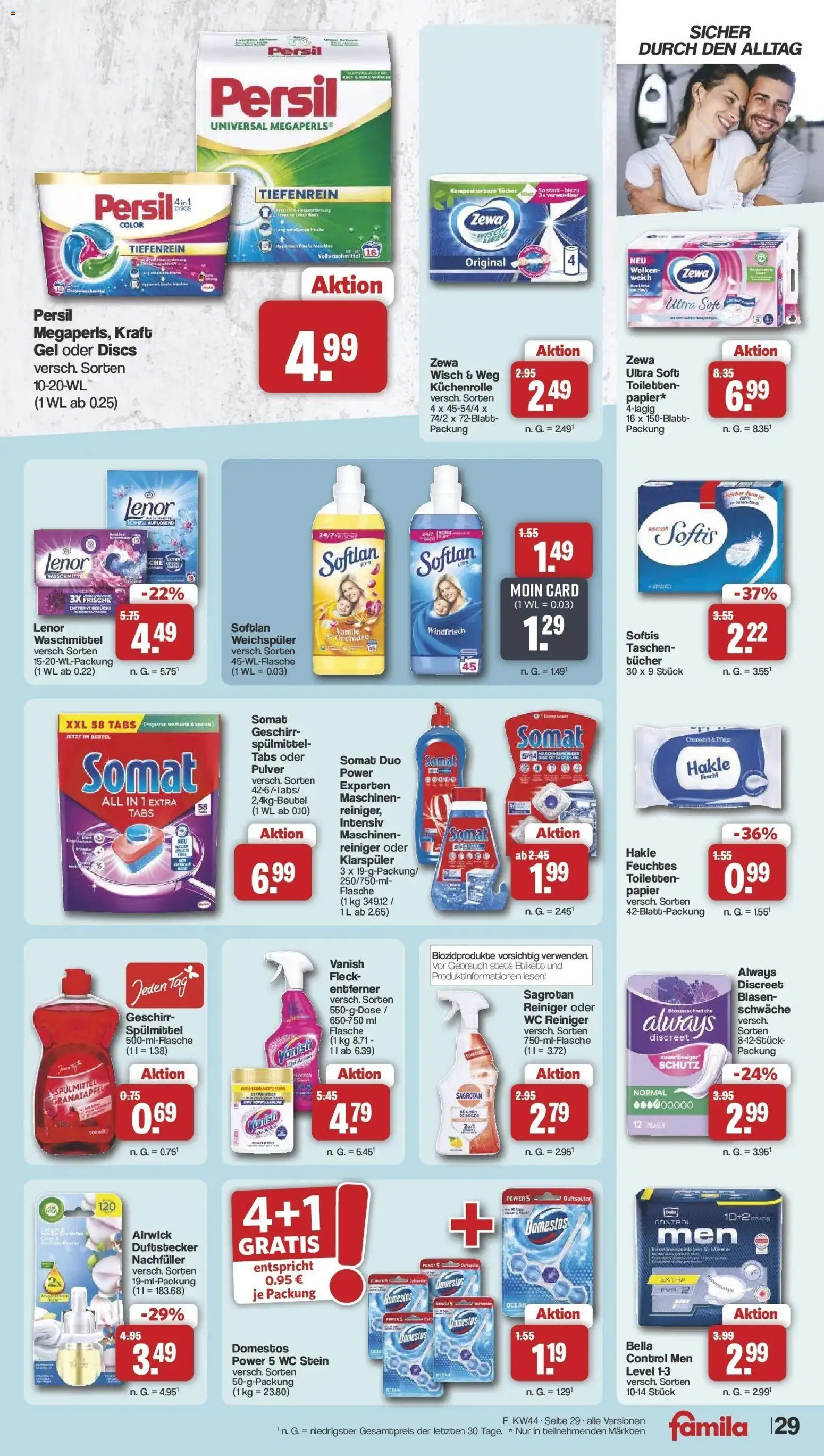 Vorschau von dem Prospekt des Geschäftes Famila Nordwest, gültig ab dem 26.10.2026 - Granatapfel, Orchidee, Taschen, Küchenrolle, Waschmittel, Vanille, Weichspüler, Zewa