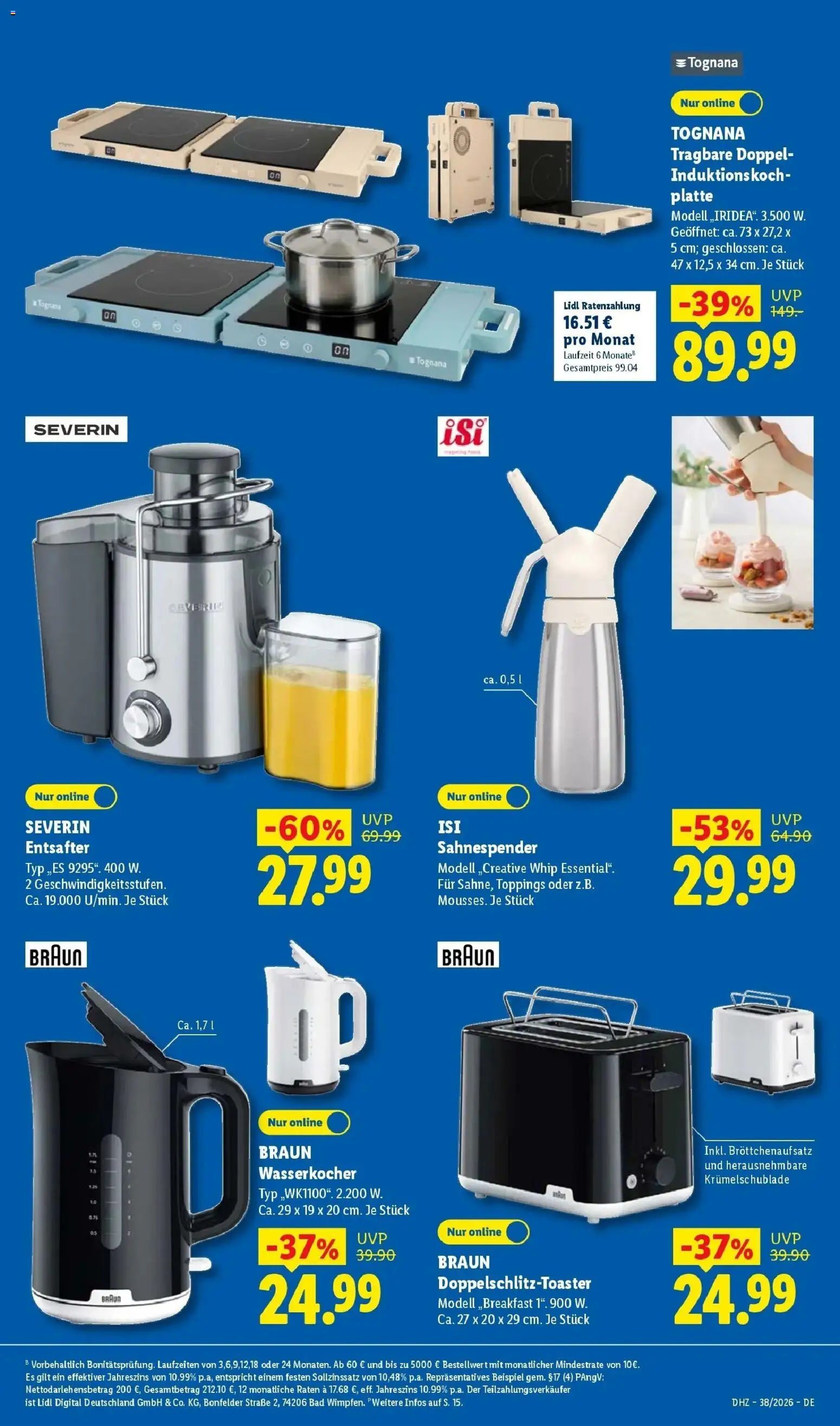 Vorschau von dem Prospekt des Geschäftes Lidl, gültig ab dem 14.09.2026 - Wasserkocher, Bad, Entsafter, Toaster