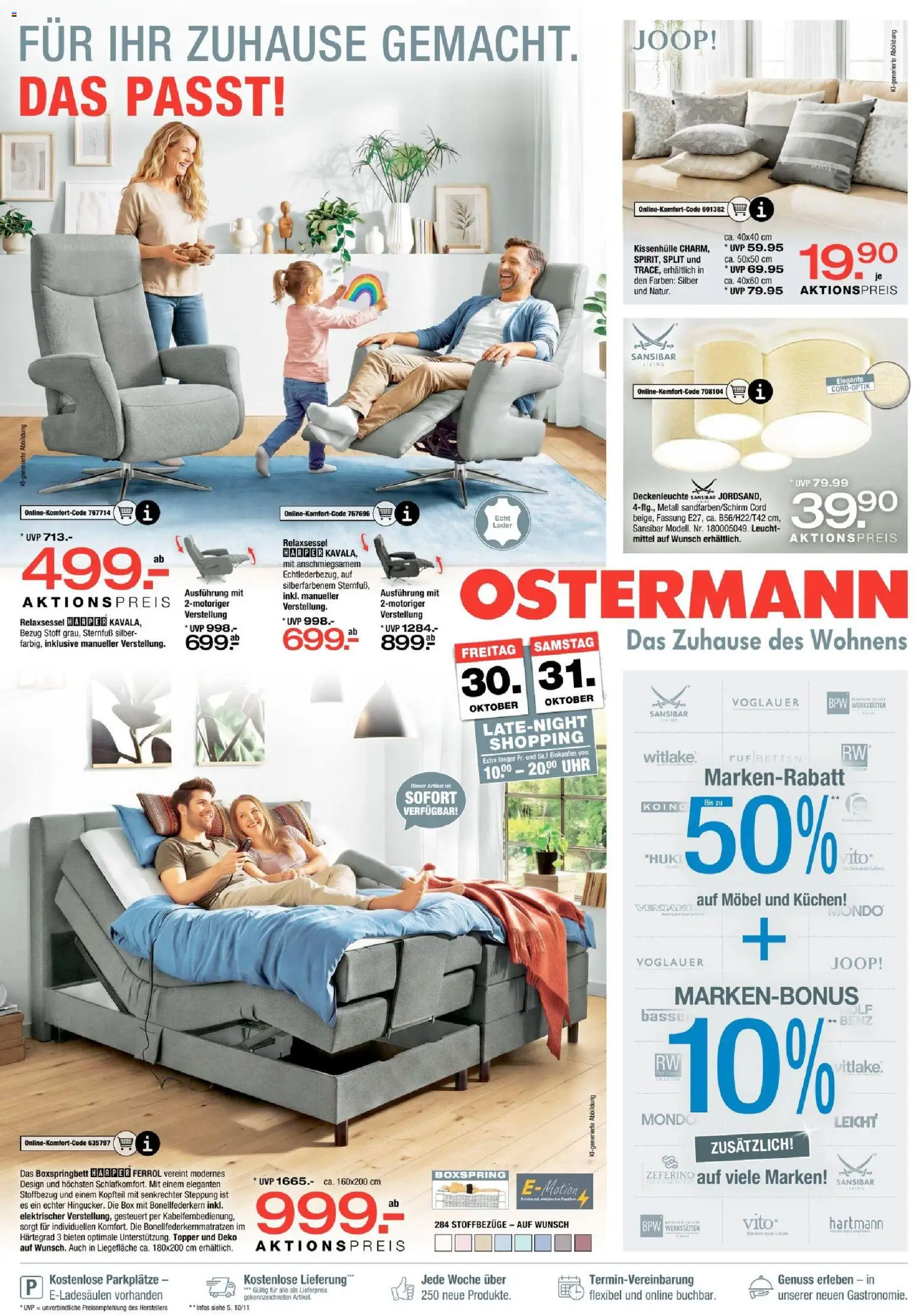 Vorschau von dem Prospekt des Geschäftes Ostermann, gültig ab dem 24.10.2026 - Uhr, Kuchen, Boxspringbett, Relaxsessel, Box, Topper