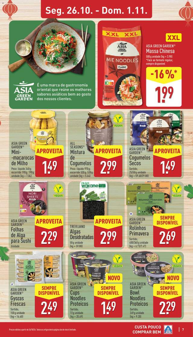 Novo folheto Aldi a partir de 26/10