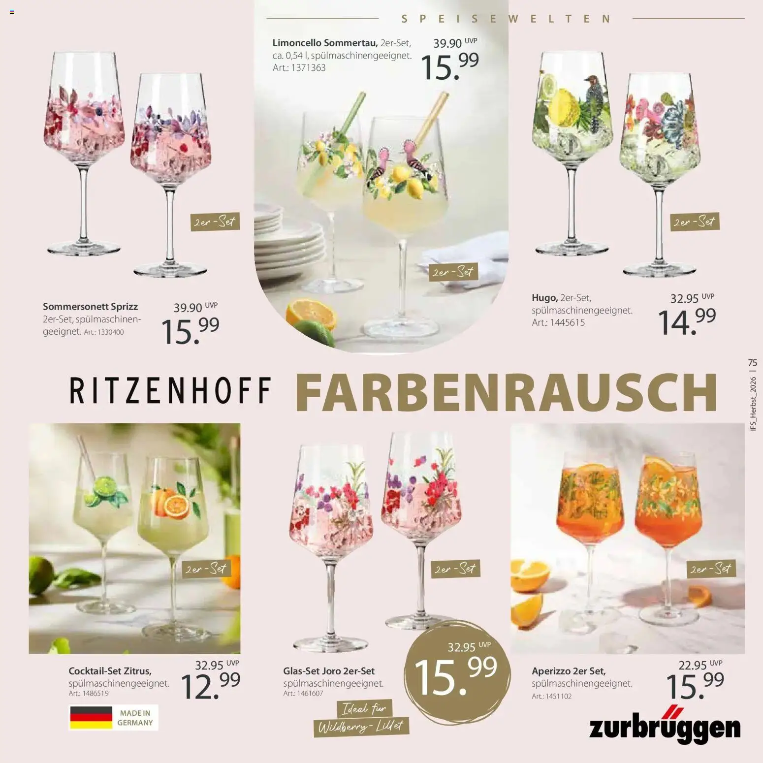 Vorschau von dem Prospekt des Geschäftes Zurbrüggen, gültig ab dem 24.10.2026 - Lillet, Limoncello