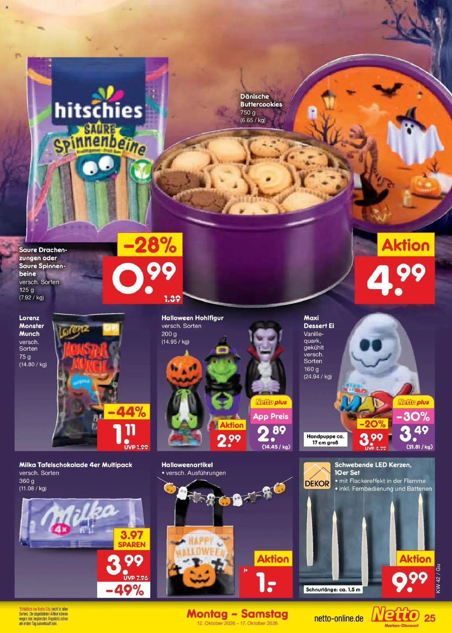 Vorschau von dem Prospekt des Geschäftes Netto Marken-Discount, gültig ab dem 12.10.2026 - Batterien, Monster, Milka, Vanille