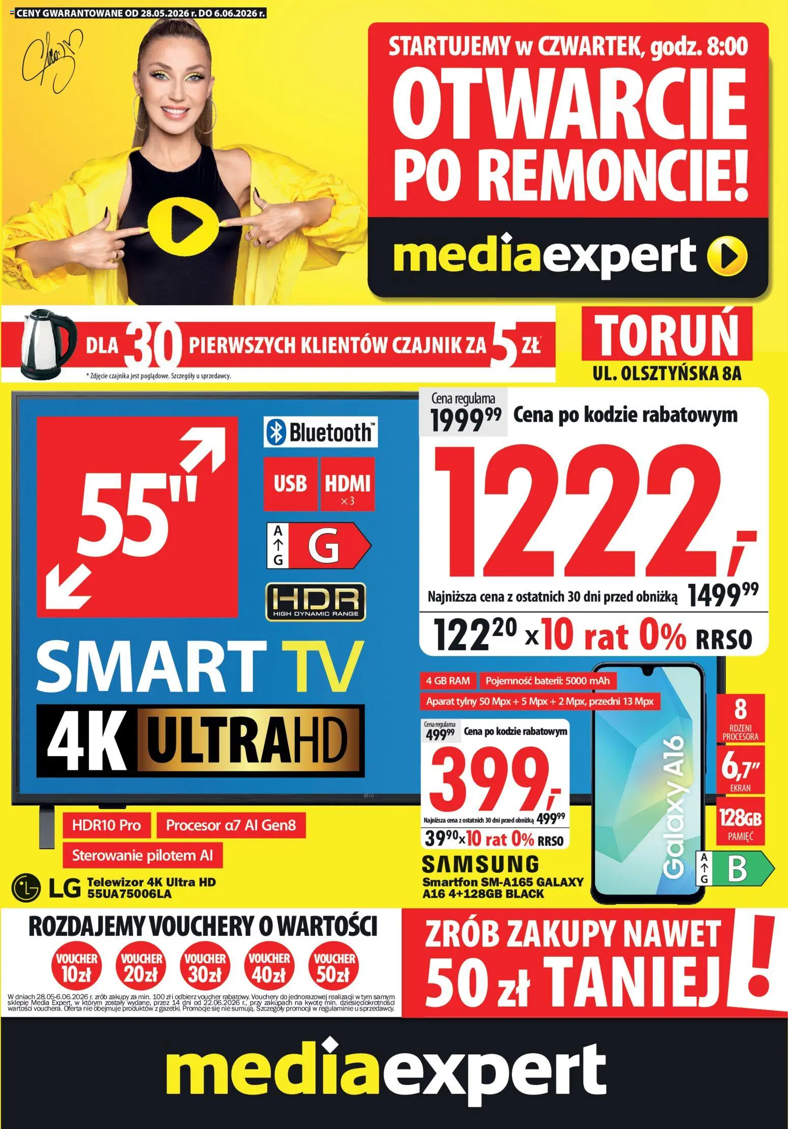 Pogląd gazetki "Mediaexpert promocje - Otwarcie po remoncie Toruń" ze sklepu Mediaexpert ważnej od 28.05.2026