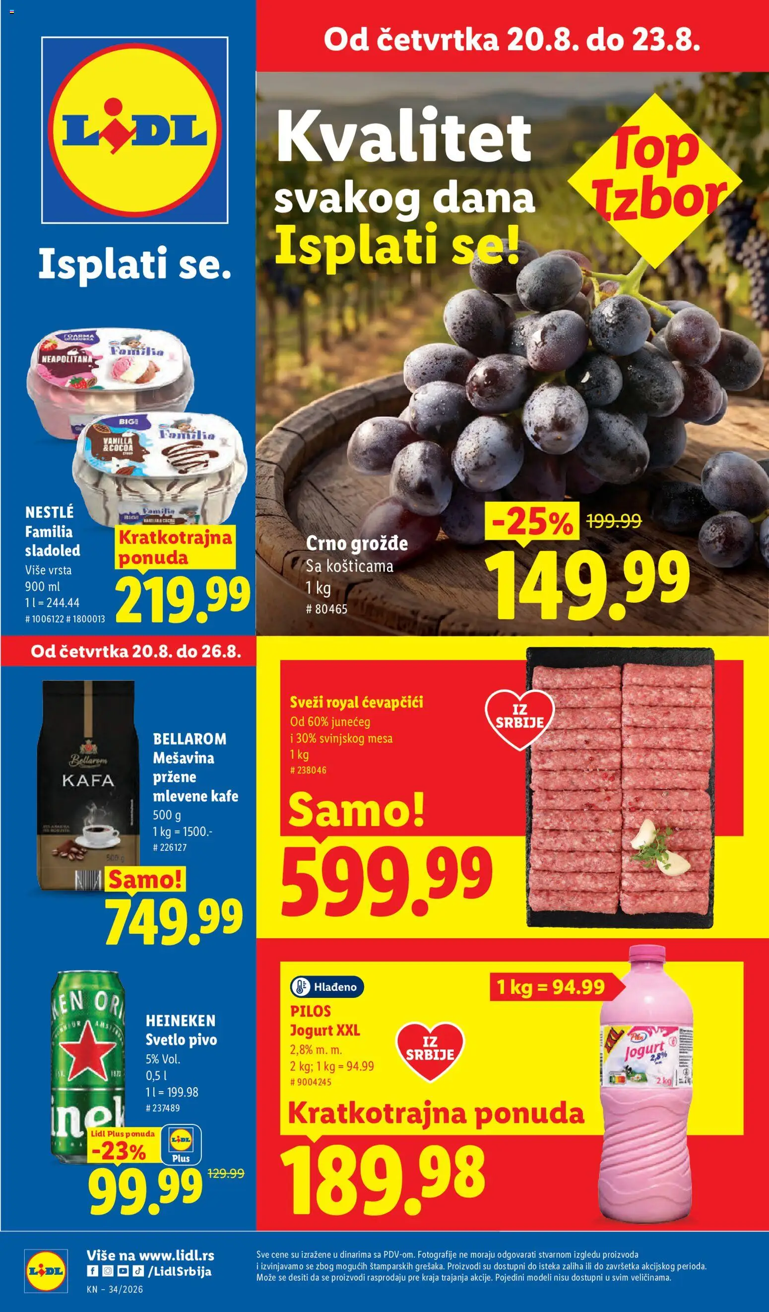 Pregled Lidl kataloga - važi od 20.08.2026