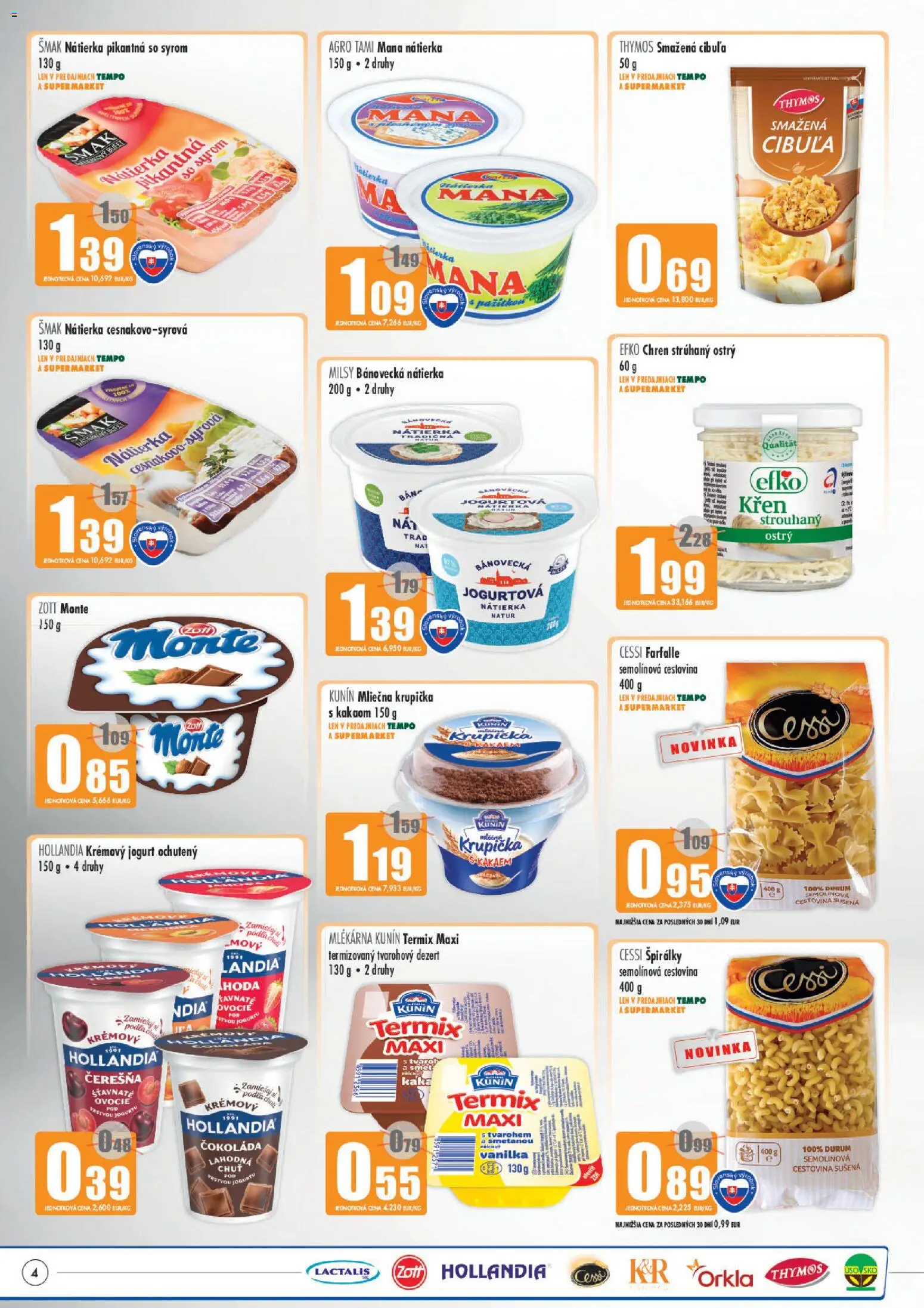Náhľad COOP Jednota letáku platného od 01.10.2026 - Čokoláda, Ovocie, Chren, Dezert, Cibuľa, Jogurt, Vanilka, Termix