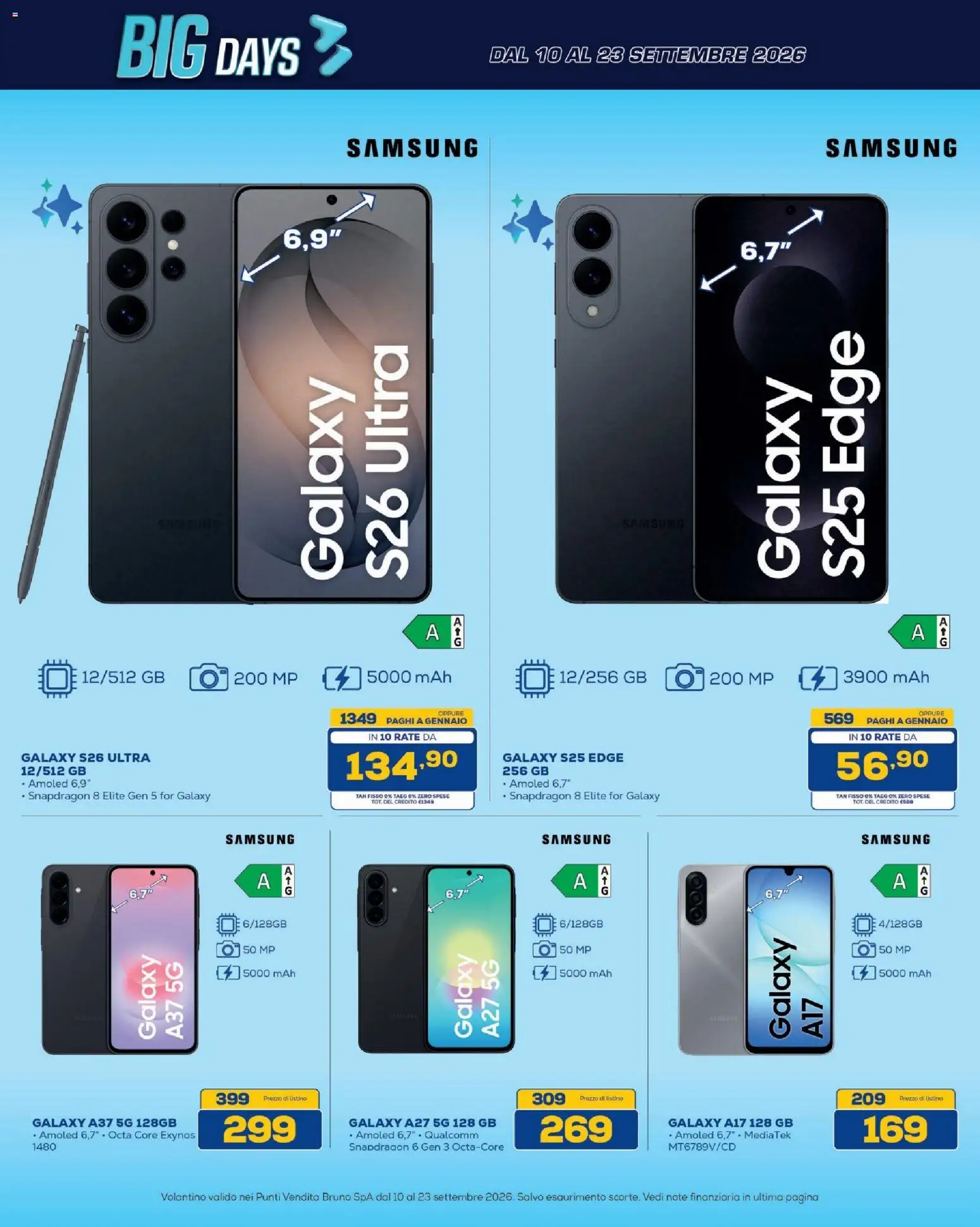 Anteprima dell'opuscolo BRUNO volantino dal negozio BRUNO valido da 10/09/2026 - Samsung, Samsung Galaxy