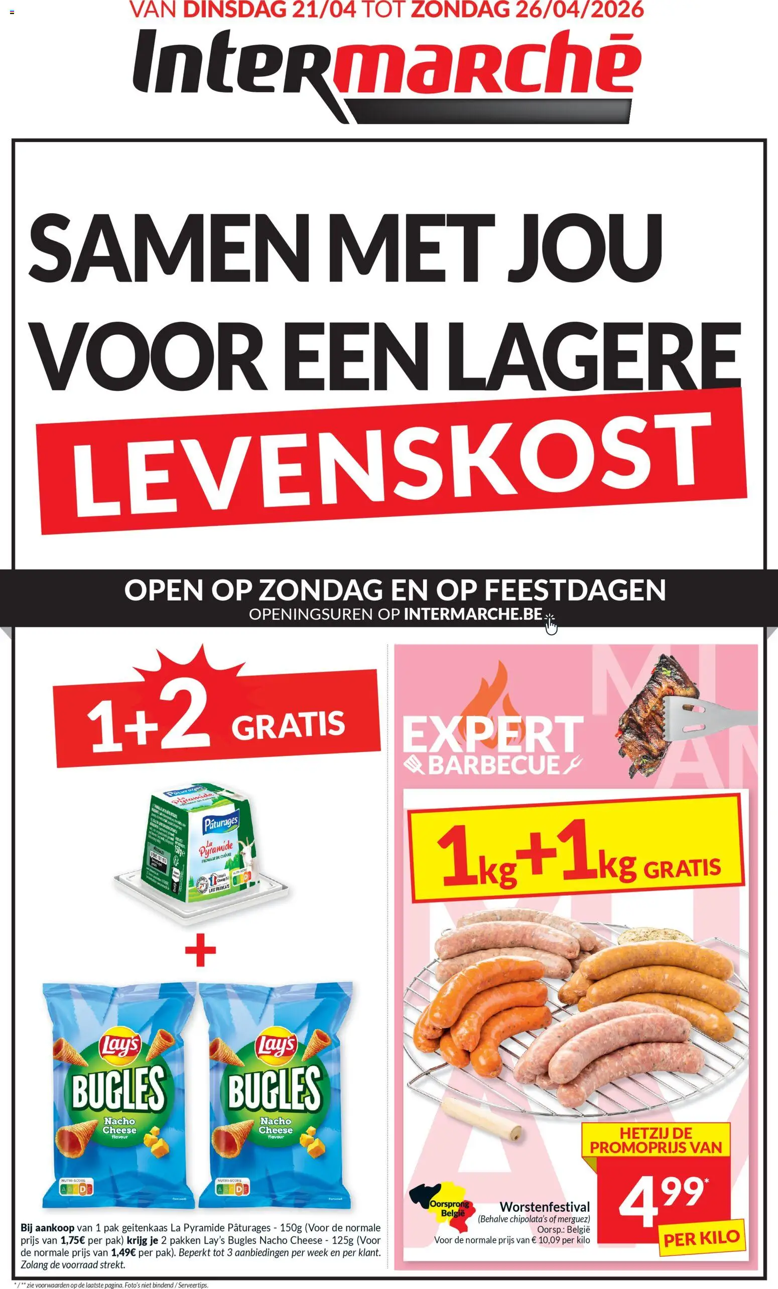 Voorbeeld van Intermarché Folder week 17 van winkel Intermarché geldig vanaf 21/04/2026 - La, Barbecue, Merguez, Geitenkaas