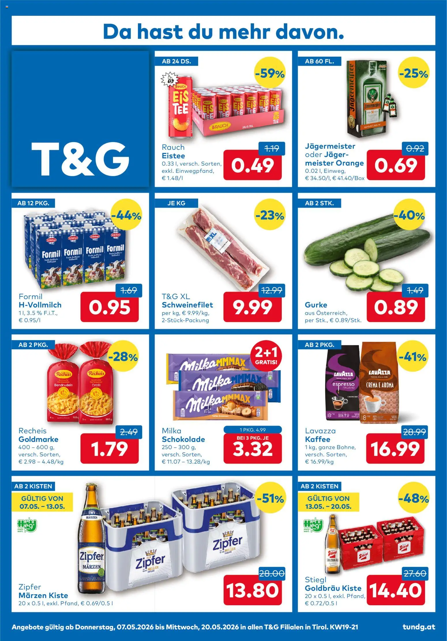 Vorschau der Angebote: T&G T&G Flugblatt gültig ab 07.05.2026 - Kaffee, Schokolade, Tee, Gurke