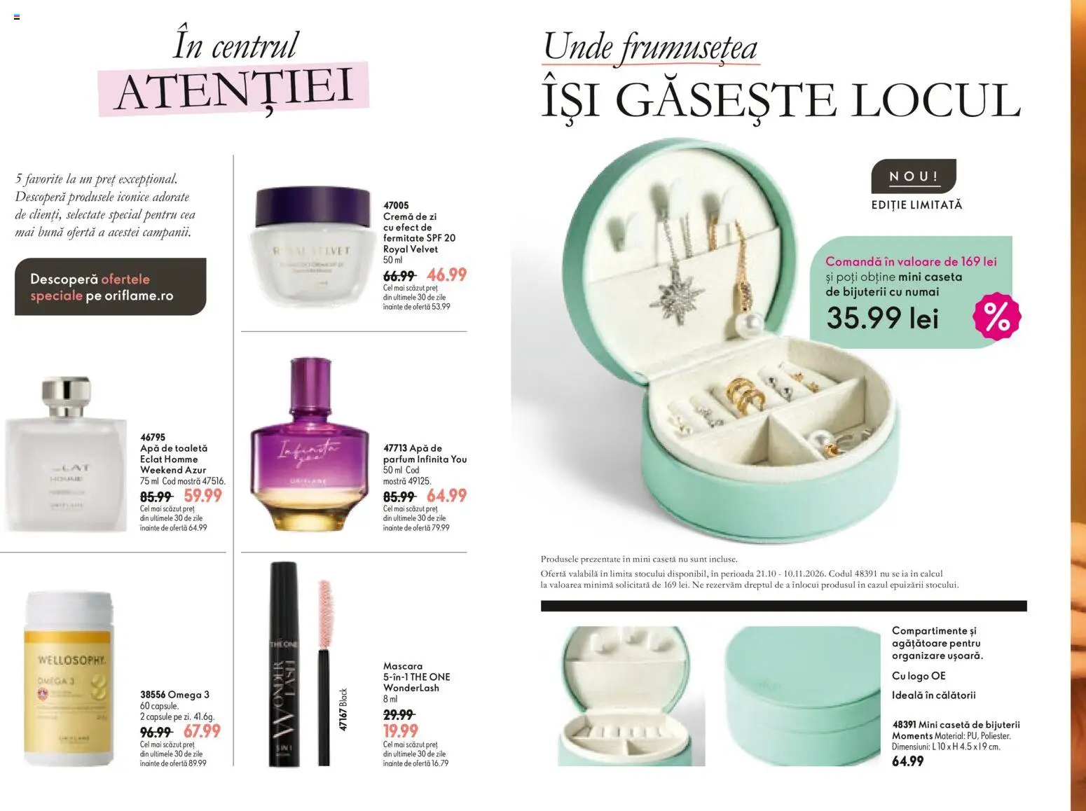 Previzualizarea de cataloage: Oriflame Oriflame Catalog - Flyer de vânzări valabil de la 21.10.2026 - Apă, Parfum, Black, Omega, Toaletă, Mascara, Apă de toaletă, Cremă de zi