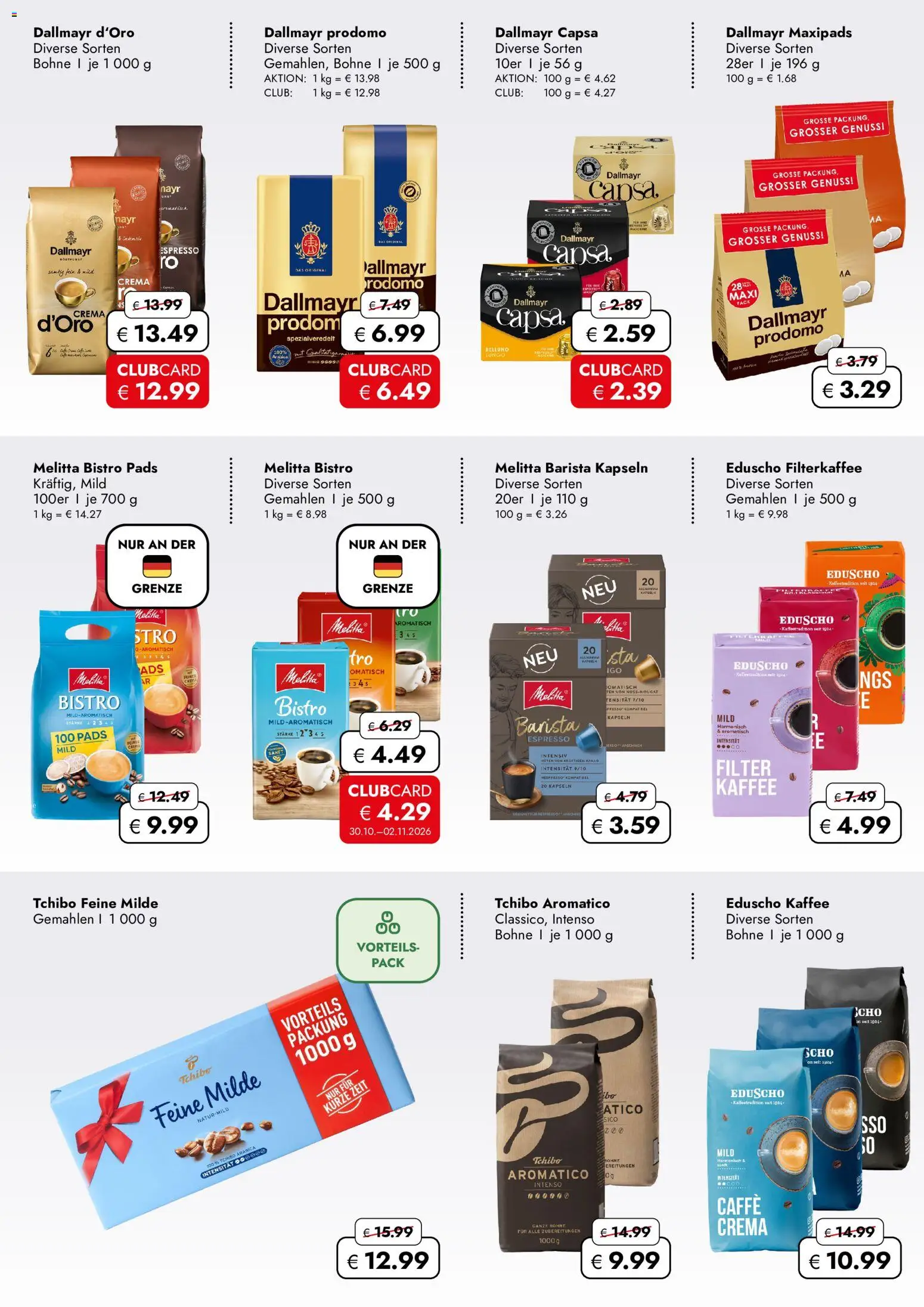 Vorschau von dem Prospekt des Geschäftes Travel Free, gültig ab dem 30.10.2026 - Kaffee, Dallmayr, Melitta, Dallmayr prodomo, Eduscho, Dallmayr capsa