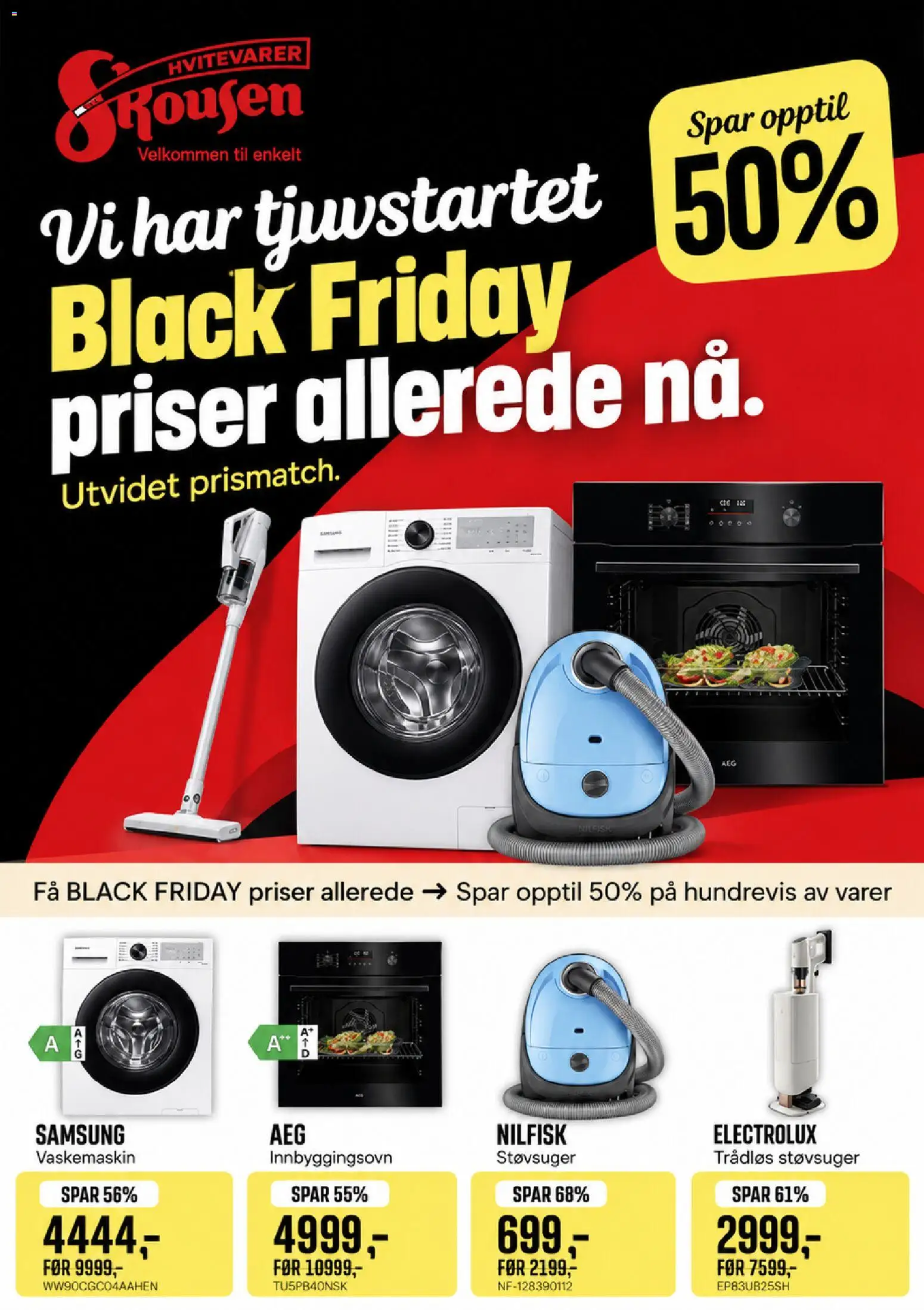 Forhåndsvis Skousen Black Friday fra butikk Skousen gyldig fra 21/10/2026 - Vaskemaskin, Støvsuger
