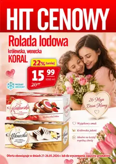 Pogląd gazetki "Prim Market promocja - Rolada Lodowa Koral" ze sklepu Prim Market ważnej od 21.05.2026