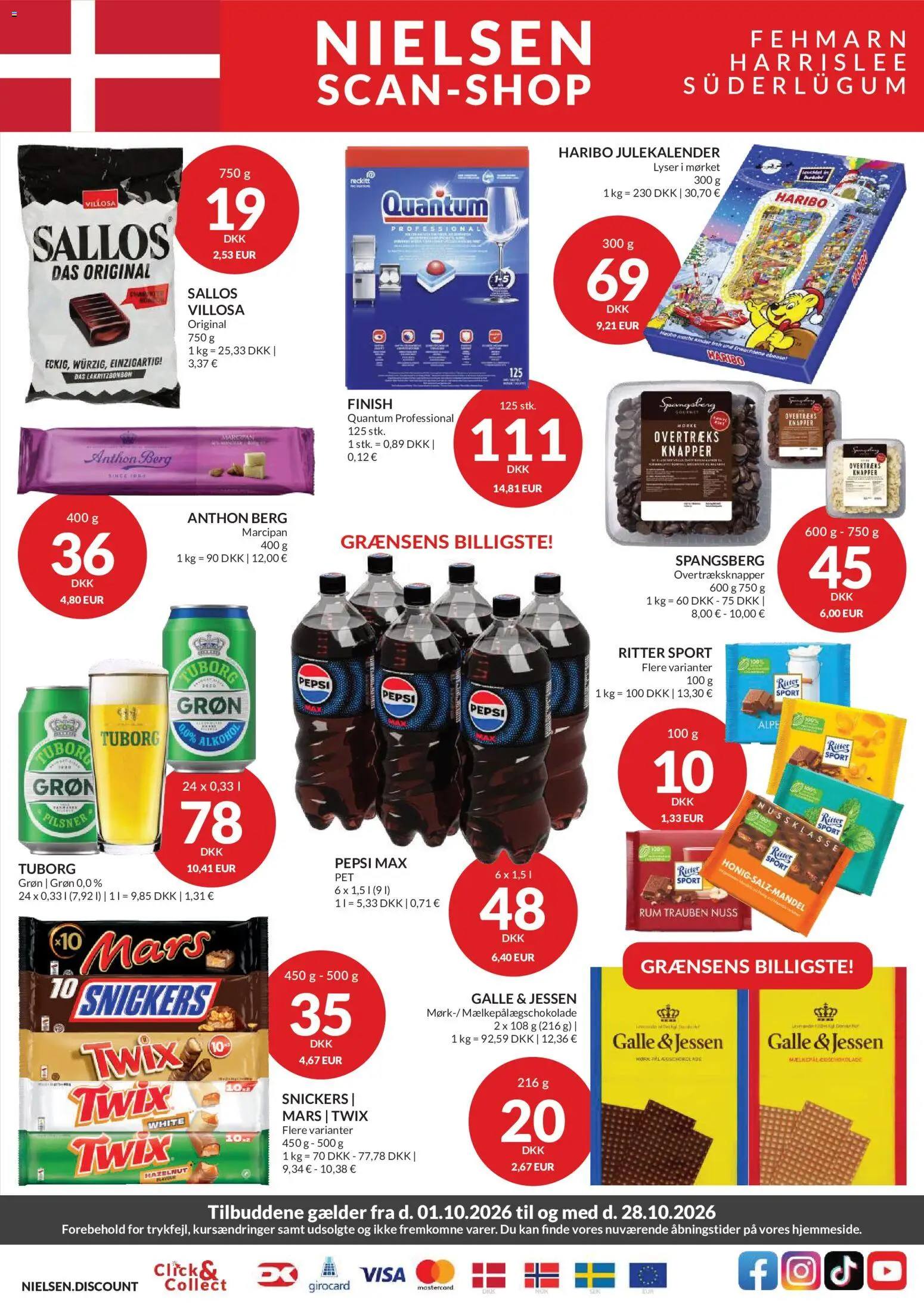 Eksempel på tilbudsavis Nielsen Discount - Tilbudsavis fra butik Nielsen Discount gyldig fra 01/10/2026 - Pepsi Max, Pepsi, Marcipan