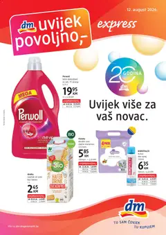 Pregled letka DM Drogerie Express trgovine DM Drogerie vrijedi od 12.08.2026