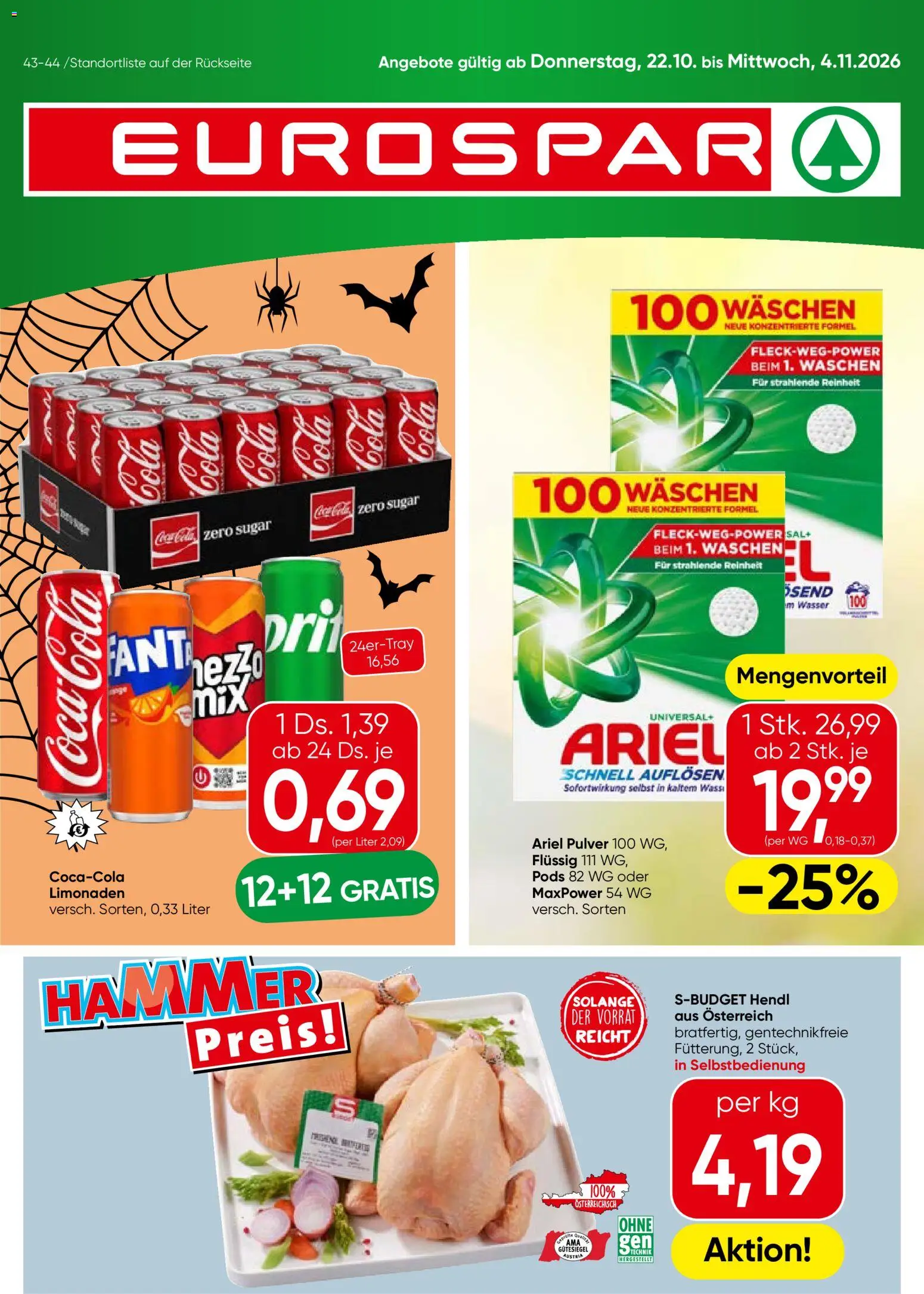 Vorschau der Angebote: Eurospar Eurospar Flugblatt gültig ab 22.10.2026 - Wasser