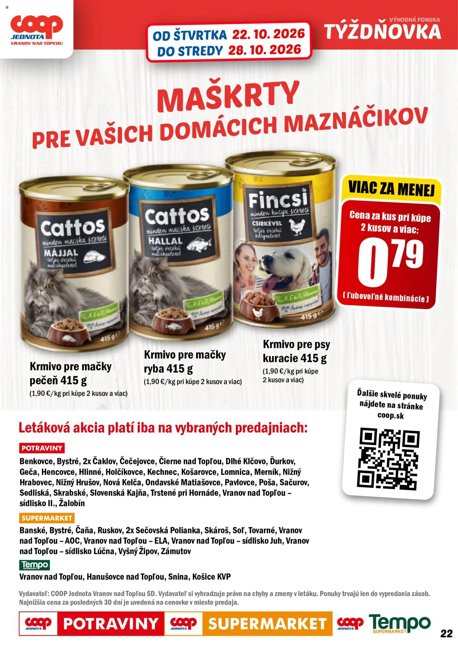 Náhľad COOP Jednota letáku platného od 22.10.2026 - Pečeň, Ryba