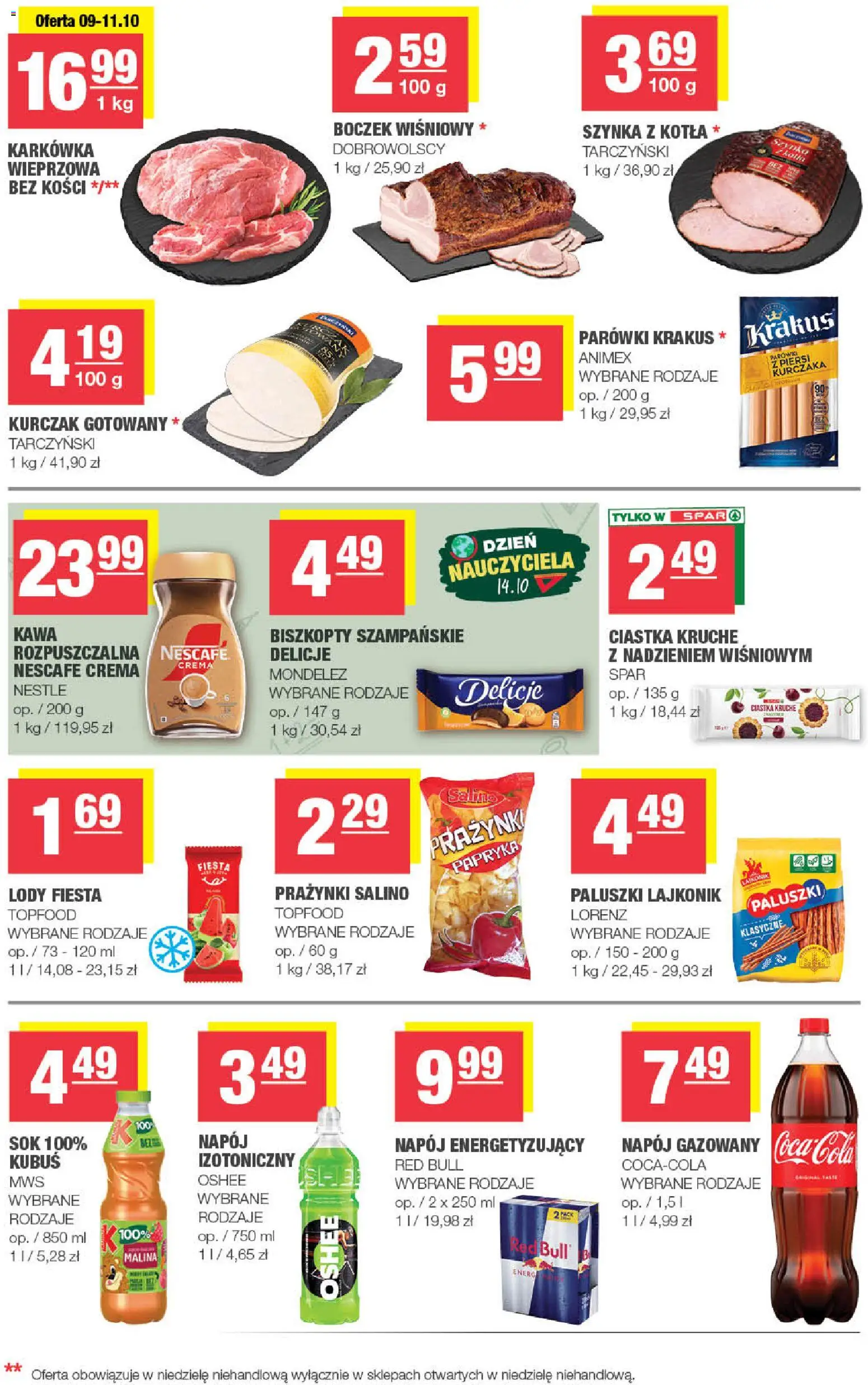 Pogląd gazetki "Spar gazetka - Mini" ze sklepu Spar ważnej od 07.10.2026 - Ciastka, Kurczak, Malina, Piersi, Karkówka, Papryka, Sok, Nescafe
