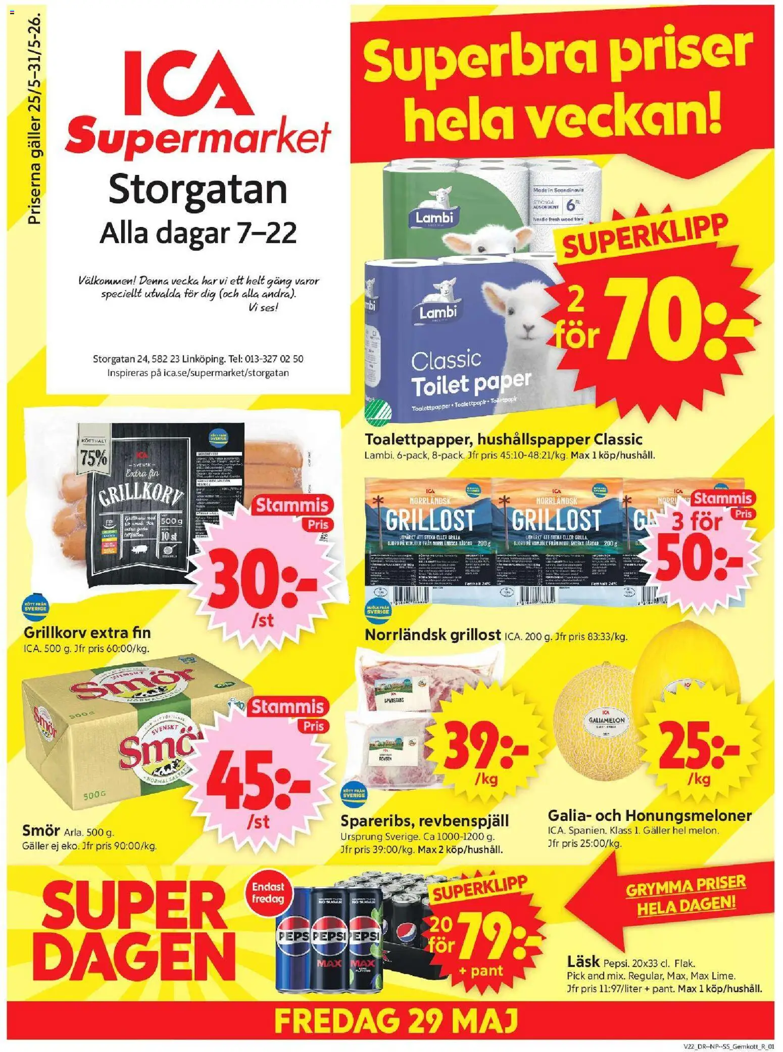 Förhandsgranska reklamblad Linköping från butik ICA Supermarket gäller från 25/05/2026