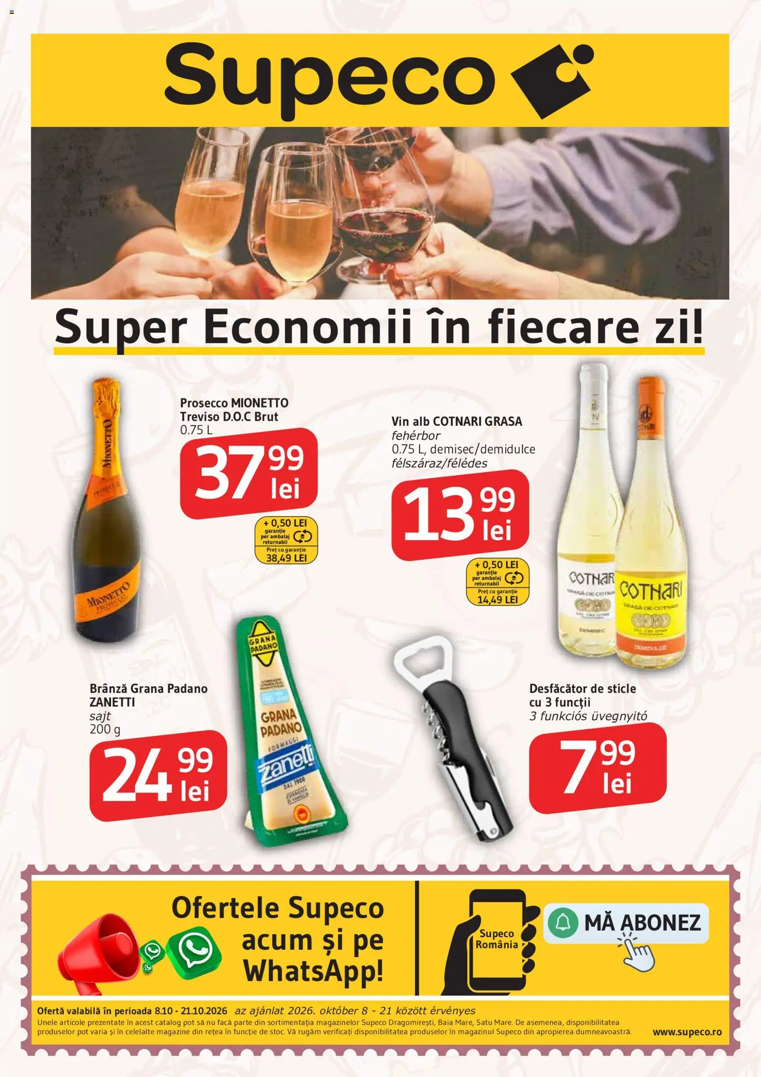 Previzualizarea de cataloage: Supeco Supeco Catalog Vin&Branza Bilingv valabil de la 08.10.2026 - Prosecco, Vin, Brânză, Vin alb