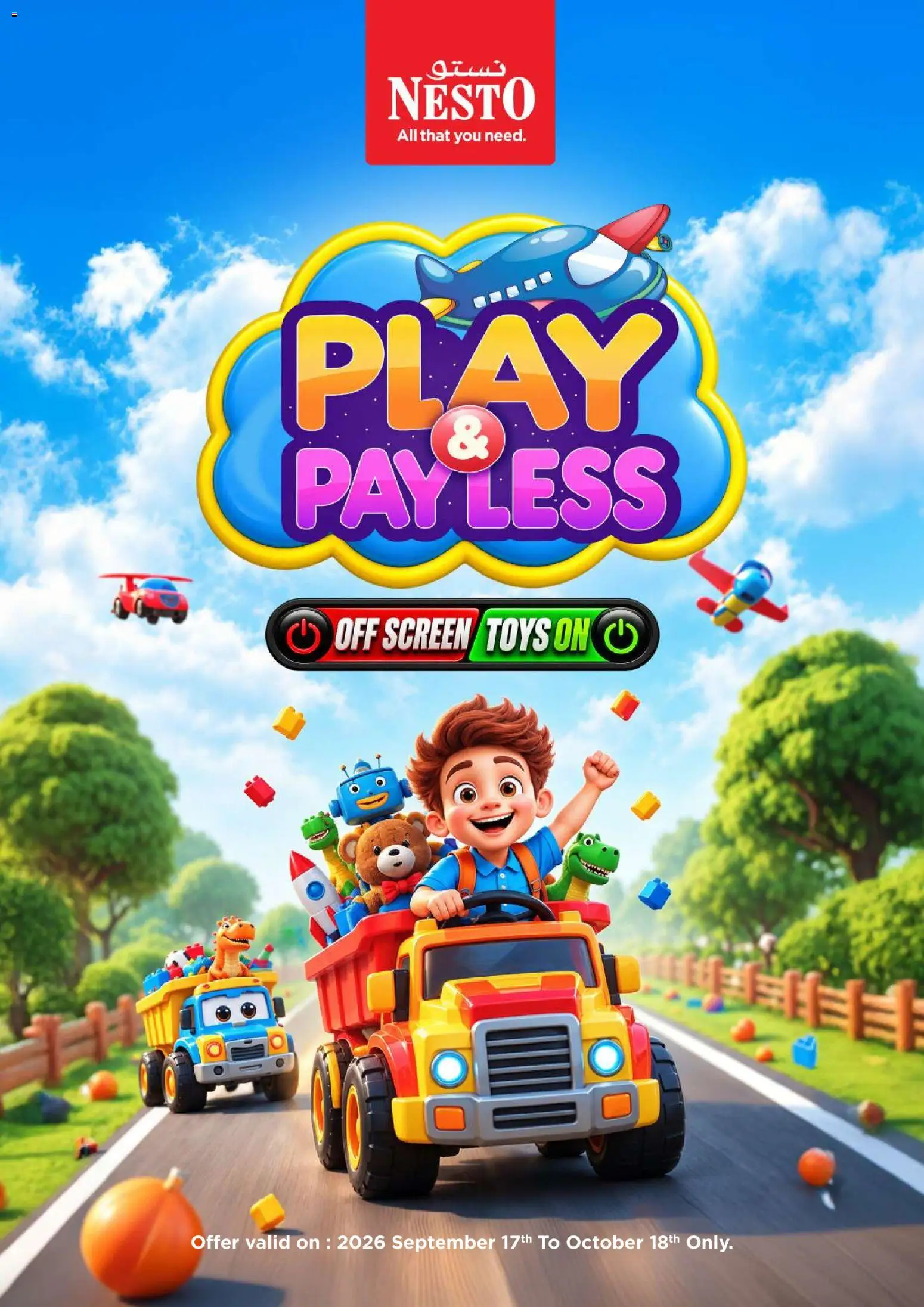 Preview of the catalogue Nesto catalogue Play & Pay Less of store Nesto valid from 17 Sep, 2026 - Toys