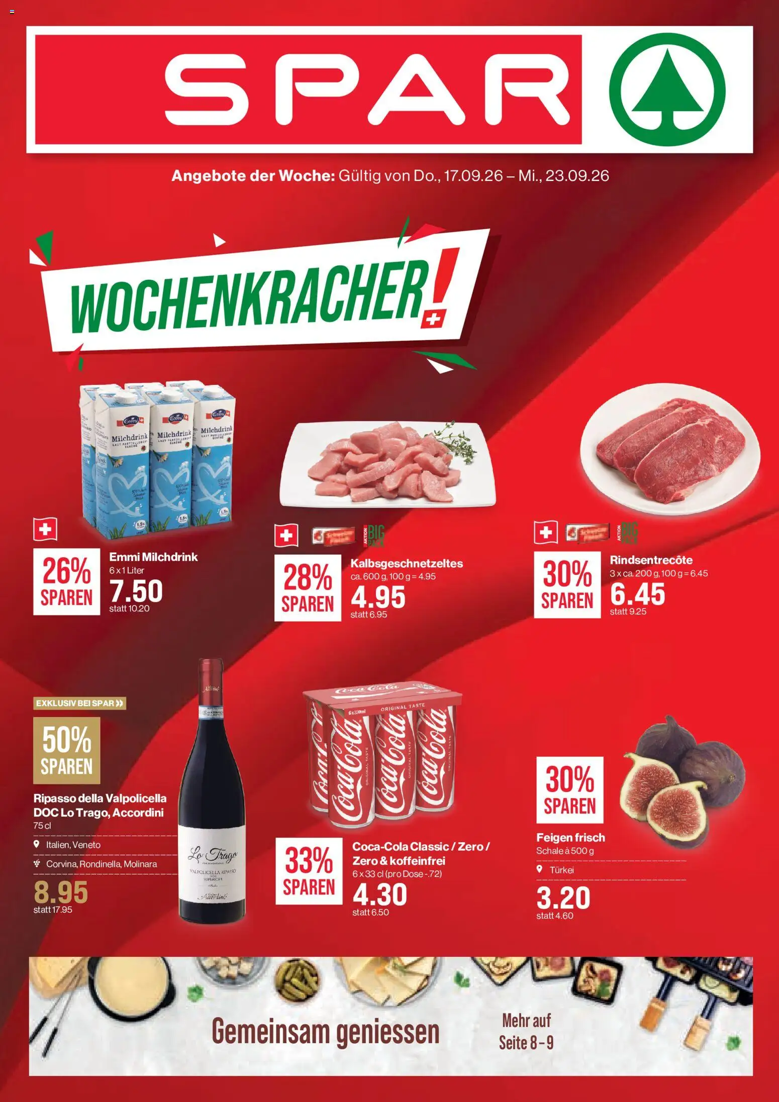 Vorschau des Merkblatts SPAR aktionen vom Shop SPAR gültig von 17.09.2026 bis 23.09.2026