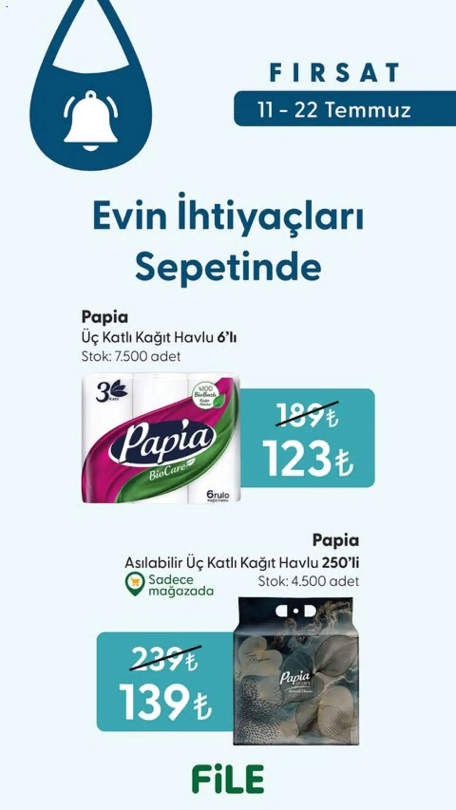 File Market File Market İndirim 11.07.2026 - Broşürünün önizlemesi - Kağıt havlu