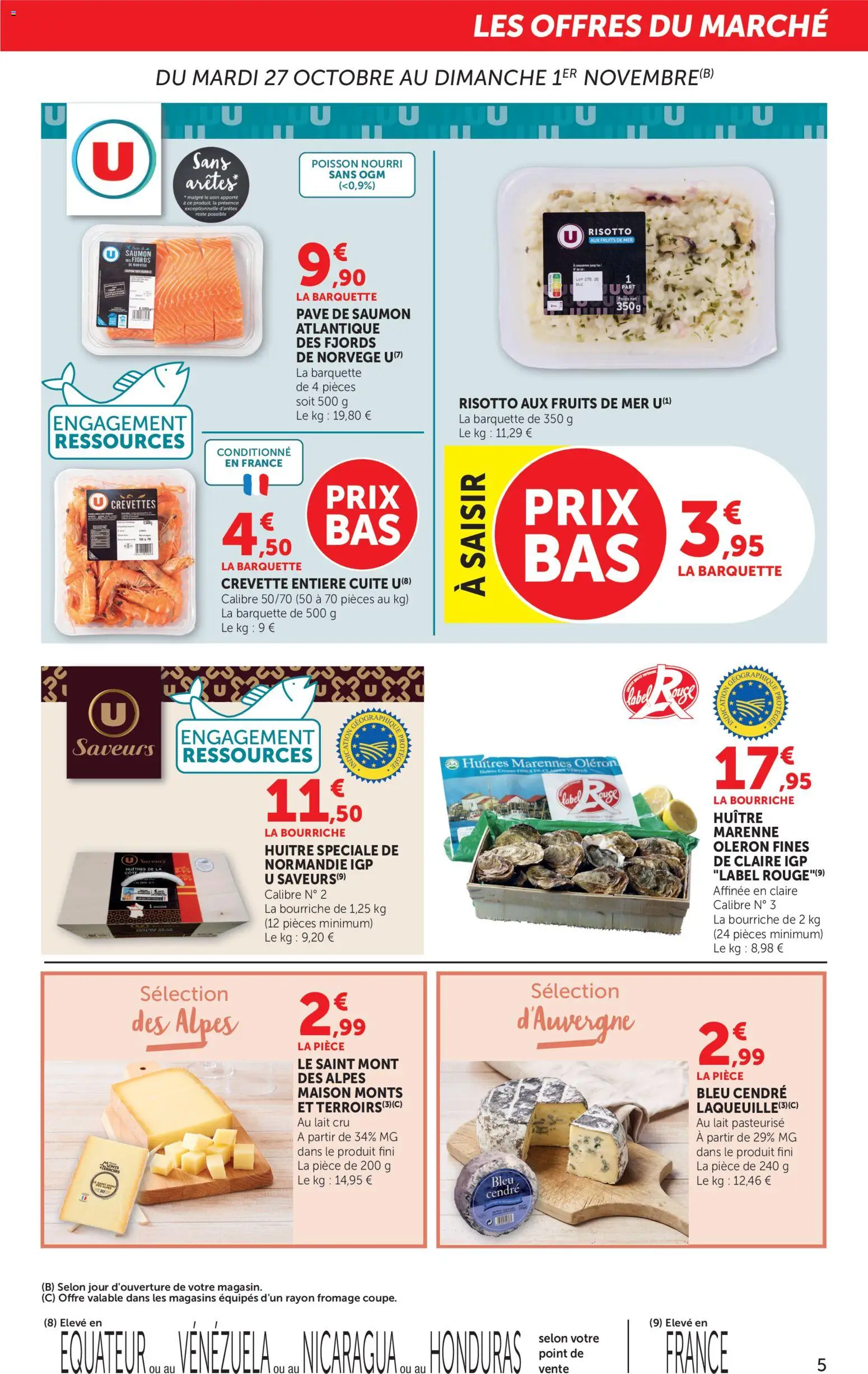 Prévisualisation de bi1 Catalogue du magasin bi1 formulaire valide 27/10/2026 - Fromage, Fruits, Huîtres, Saumon, Fruits de mer, Crevette, Pavé de saumon, Crevettes