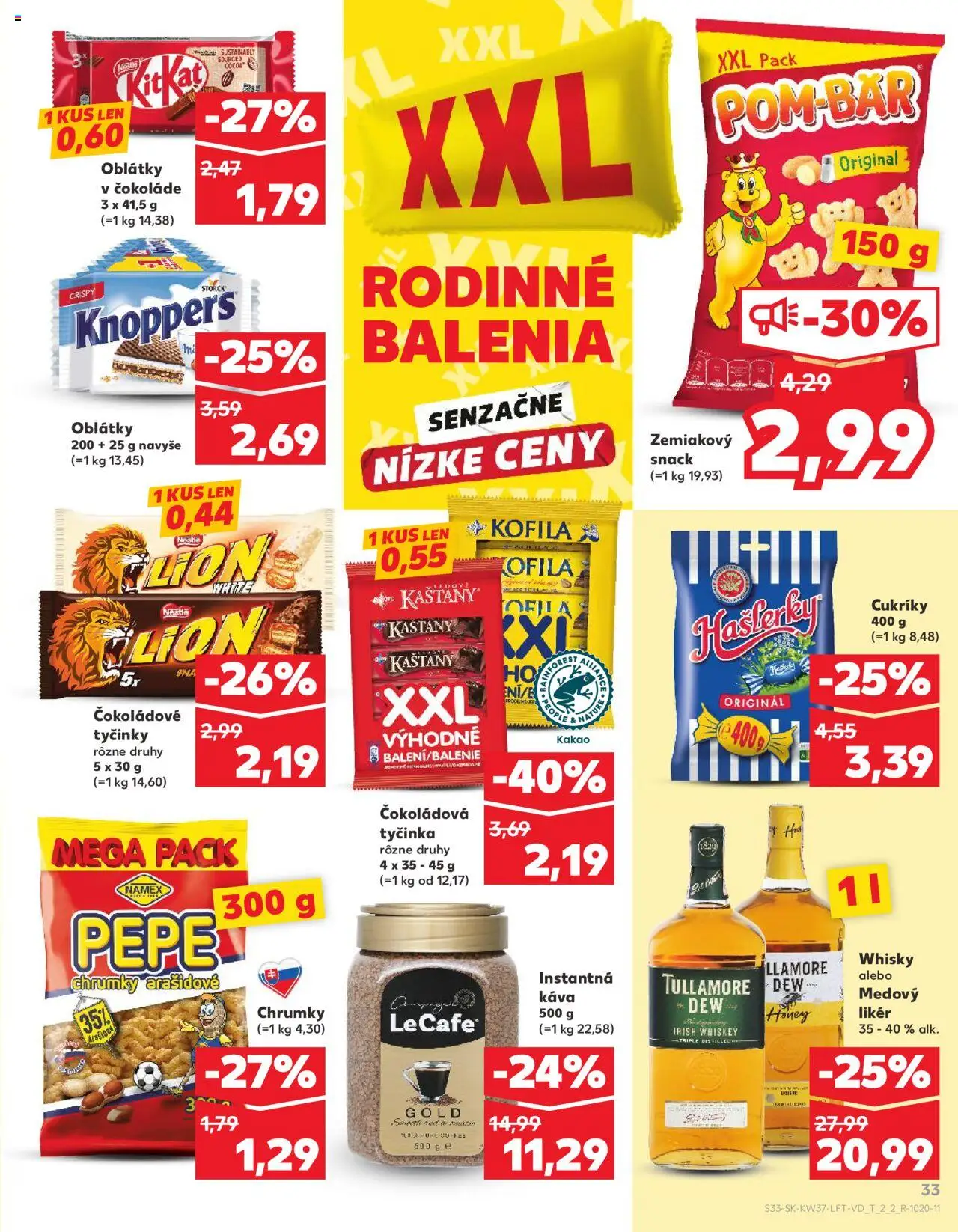 Náhľad Kaufland letáku platného od 11.09.2025 - Káva, Whisky, Tullamore Dew, Kakao, Instantná káva, Cukríky, Oblátky
