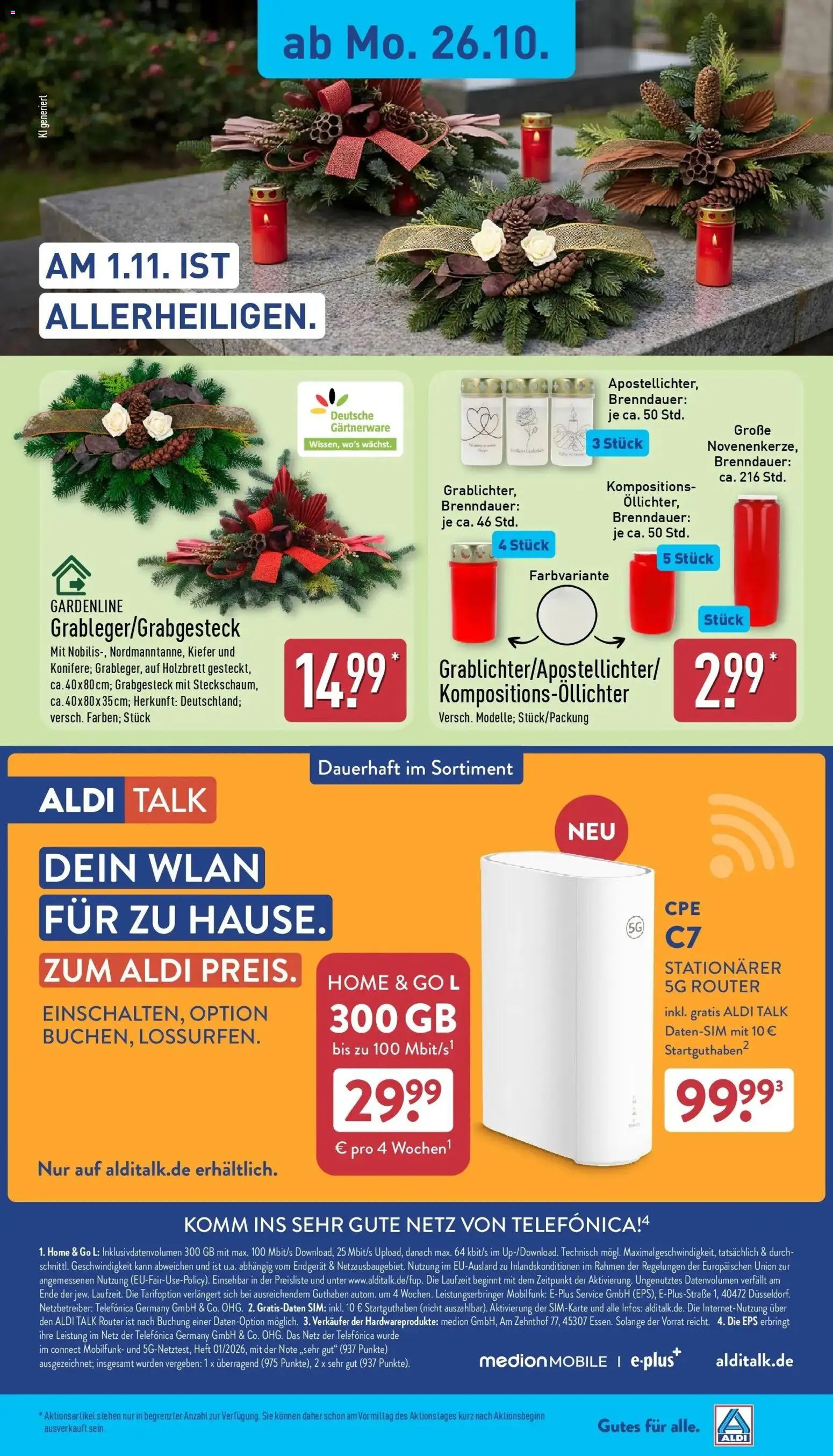 Vorschau von dem Prospekt des Geschäftes Aldi, gültig ab dem 26.10.2026