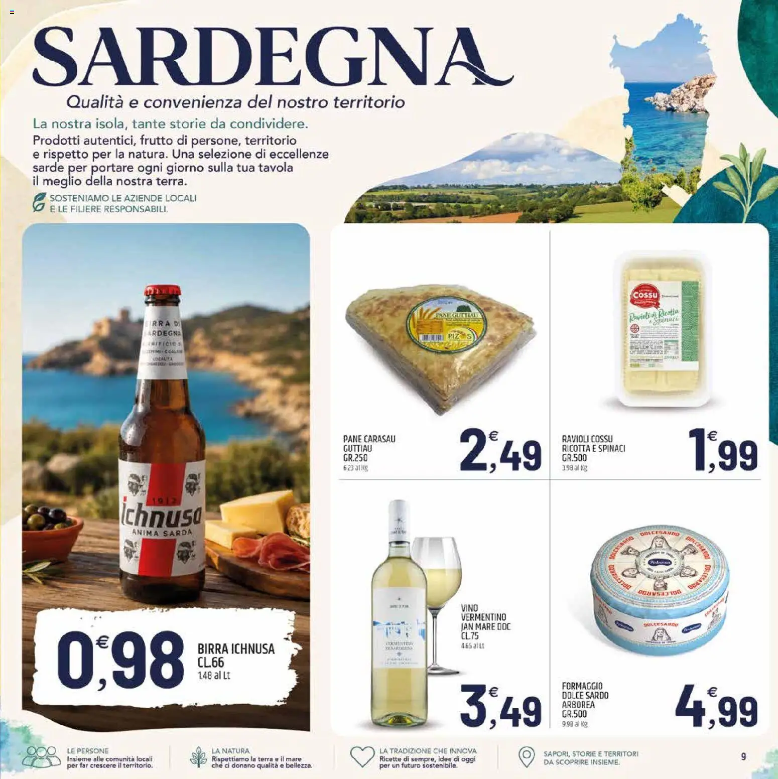 Anteprima dell'opuscolo ARD Discount volantino Sardegna dal negozio ARD Discount valido da 19/10/2026 - Vino, Pane, Birra, Formaggio, Ravioli, Ricotta, Spinaci, Birra Ichnusa