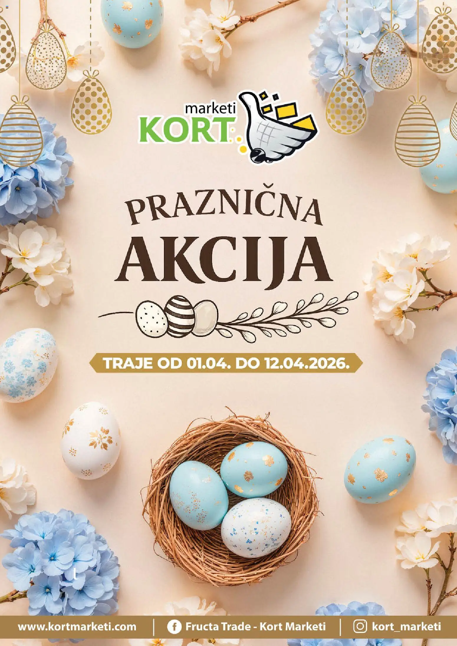 Pregled letka Kort Marketi praznična akcija trgovine Kort Marketi vrijedi od 01.04.2026
