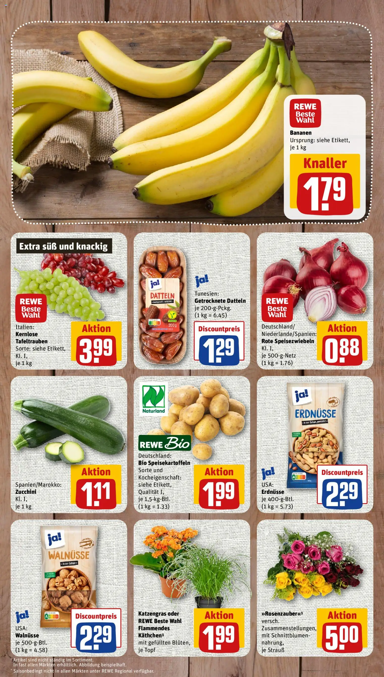 Vorschau von dem Prospekt des Geschäftes Nahkauf, gültig ab dem 26.10.2026 - Zucchini, Bananen, Walnüsse, Erdnüsse