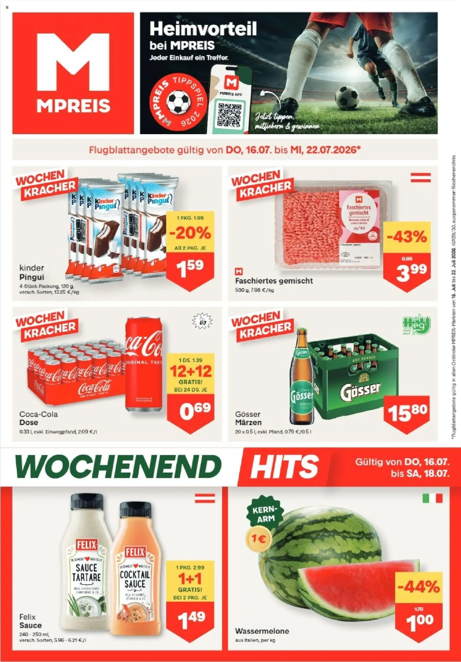 Vorschau der Angebote: MPREIS MPREIS Anras gültig ab 16.07.2026 - Wassermelone