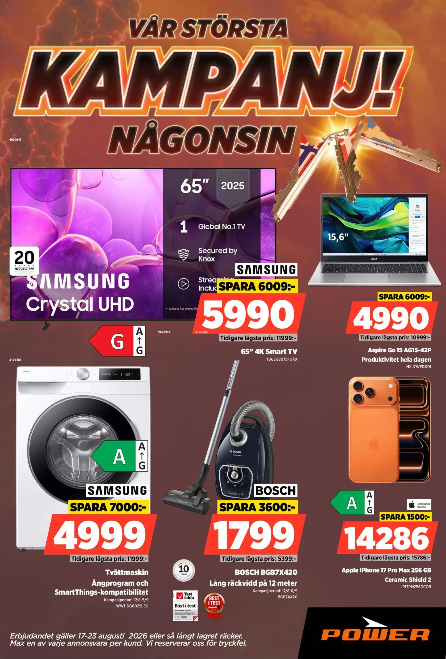 Förhandsgranska reklamblad Power erbjudanden från butik Power gäller från 17/08/2026