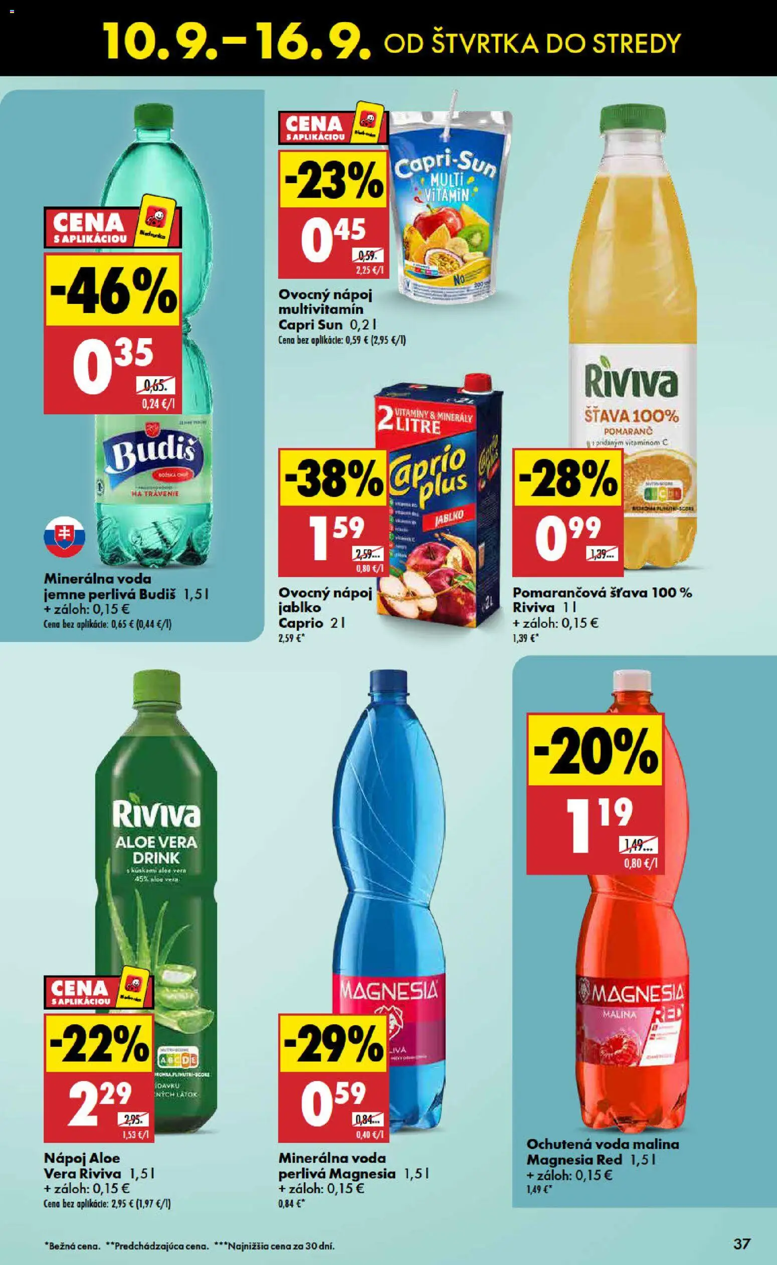 Náhľad Biedronka letáku platného od 10.09.2026 - Voda, Aloe Vera, Budiš, Multivitamín, Magnesia, Minerálna voda, Šťava, Ochutená voda
