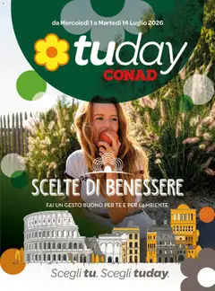 Anteprima dell'opuscolo Conad volantino Tuday Lazio dal negozio Conad valido da 01/07/2026