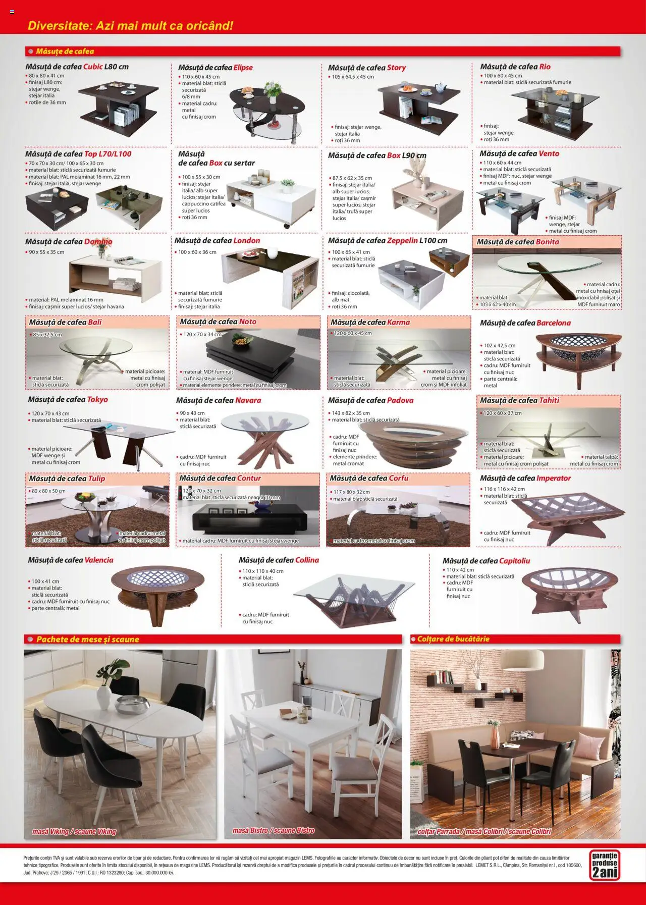 Previzualizarea de cataloage: Lem’s Catalog - Mese, scaune, colțare și banchete valabil de la 17.11.2023
