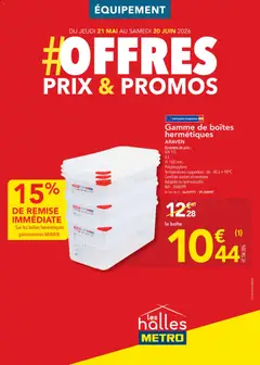 Prévisualisation de METRO Offres Prix & Promos Equipement du magasin METRO formulaire valide 21/05/2026