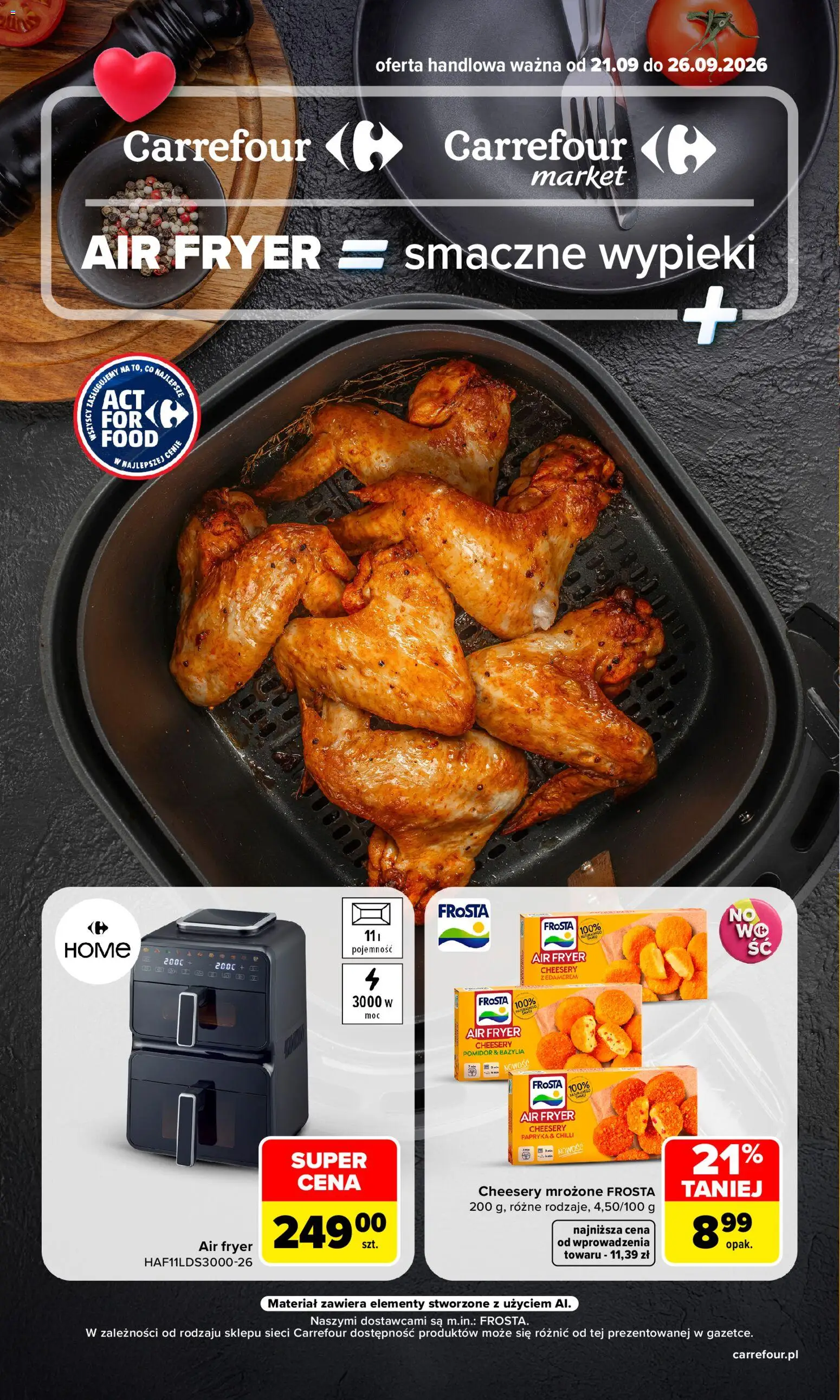 Pogląd gazetki "Carrefour gazetka - Air fryer" ze sklepu Carrefour ważnej od 21.09.2026