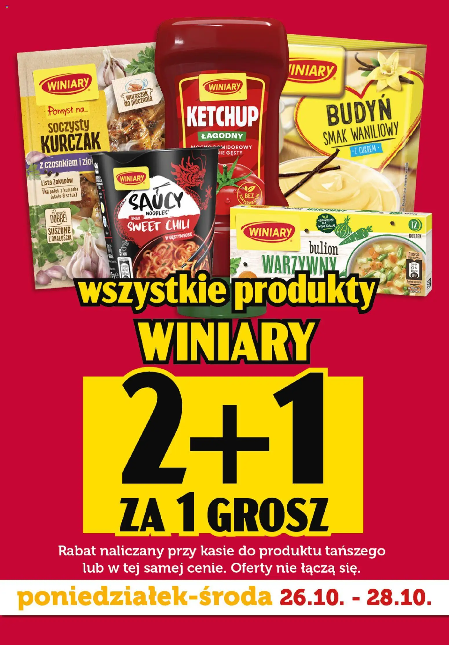Pogląd gazetki "Topaz gazetka - Superstart tygodnia" ze sklepu Topaz ważnej od 26.10.2026 - Kurczak, Chili, Ketchup, Budyń, Bulion