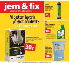 Eksempel på tilbudsavis Jem & fix - Tilbudsavis uge 34 fra butik Jem & fix gyldig fra 16/08/2026