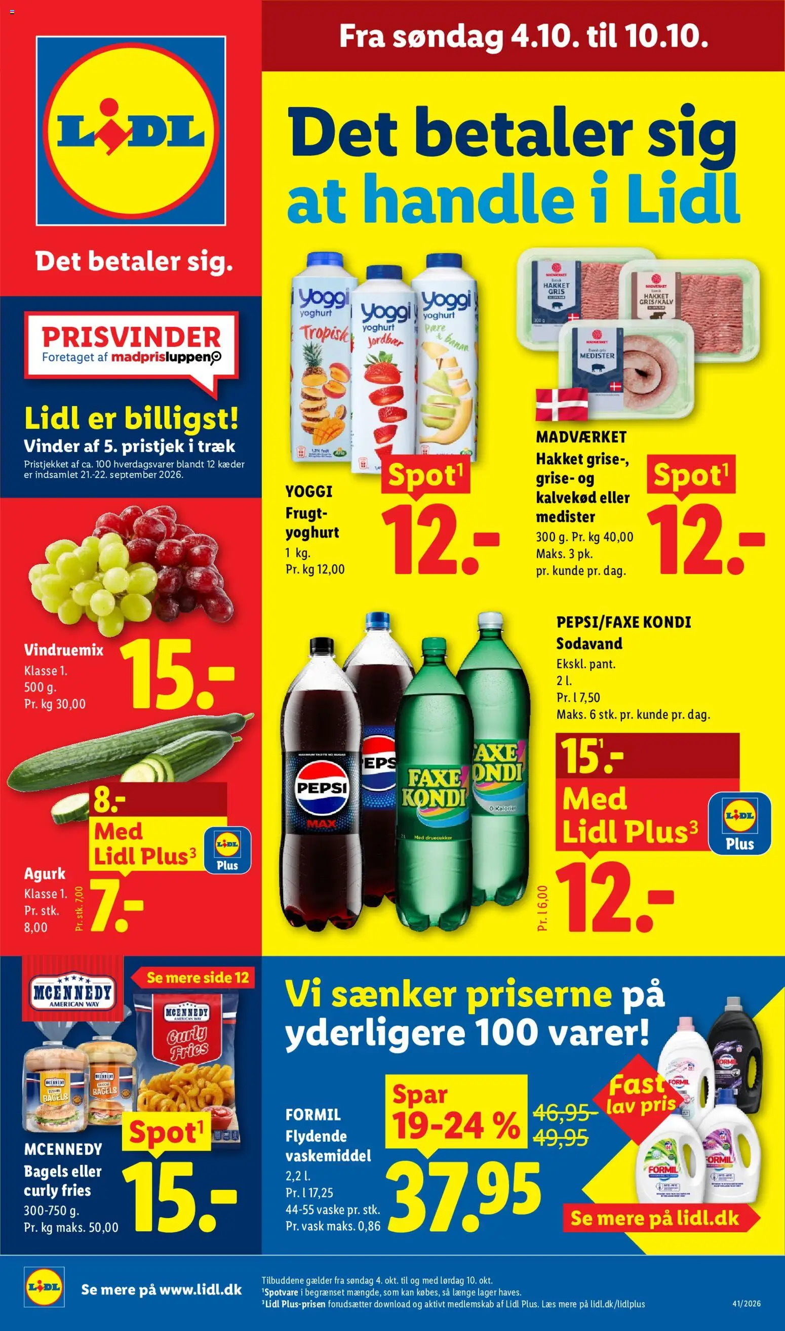 Eksempel på tilbudsavis Lidl - Tilbudsavis fra butik Lidl gyldig fra 04/10/2026 - Sodavand, Yoghurt, Pepsi, Søm