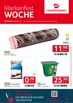 Vorschau der Angebote: Transgourmet Transgourmet Markenfest Woche gültig ab 17.08.2026