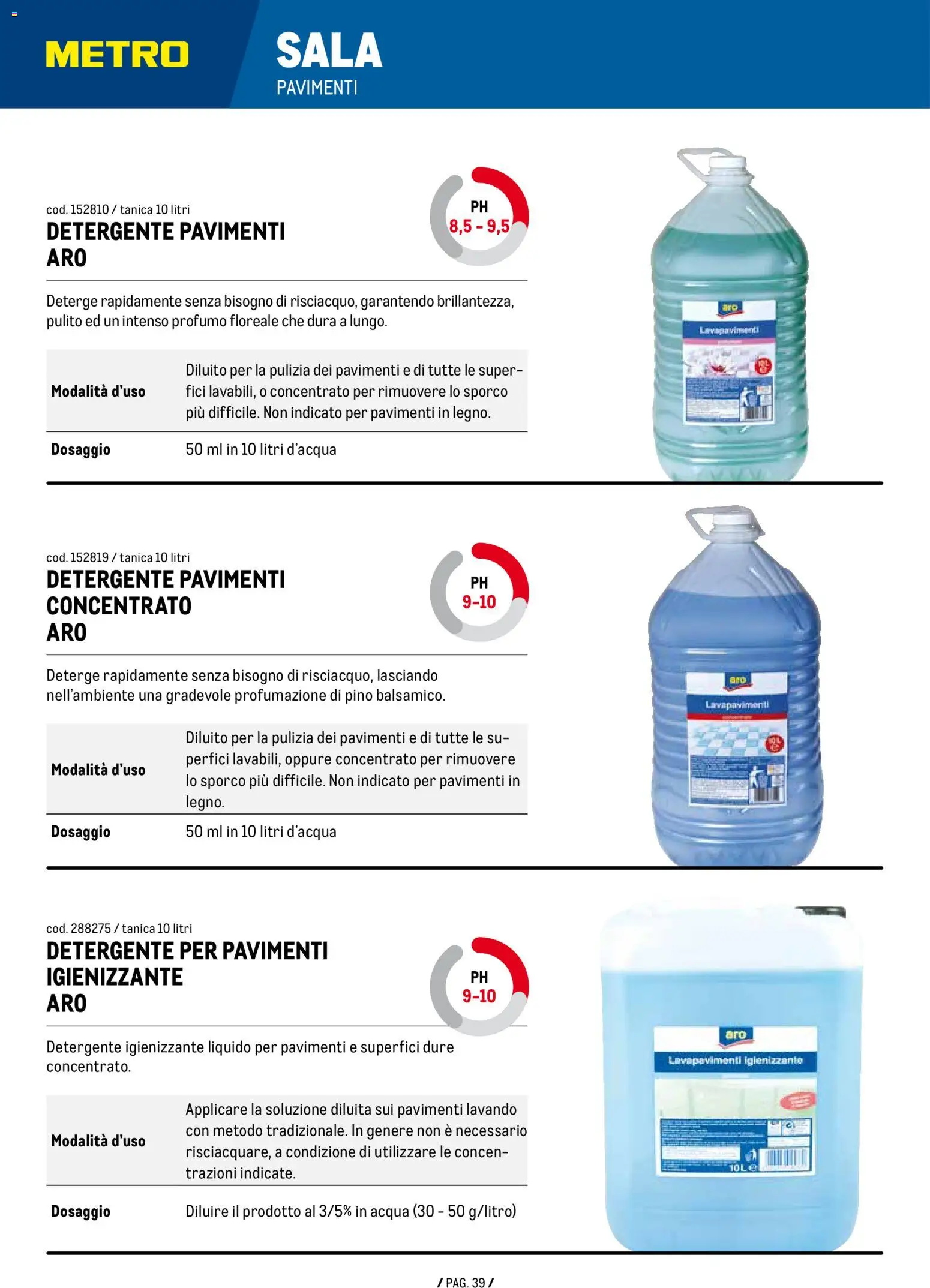 Anteprima dell'opuscolo Volantino Detergenza dal negozio Metro valido da 07/01/2026 - Acqua, Profumo, Detergente, Tanica
