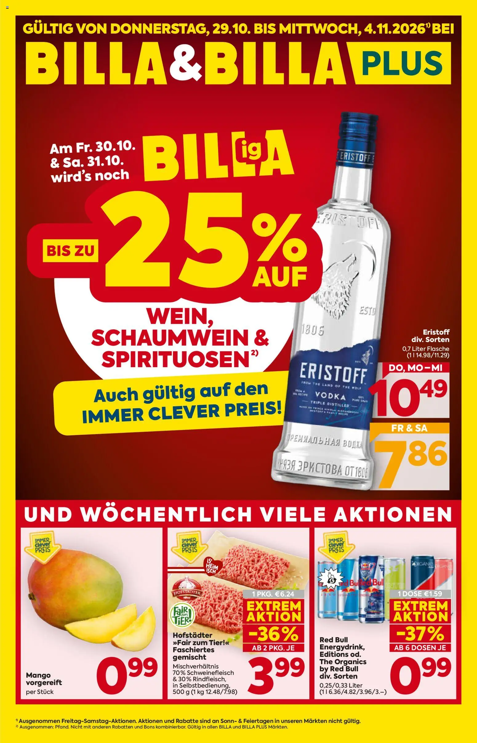 Vorschau der Angebote: Billa Billa Flugblatt gültig ab 29.10.2026