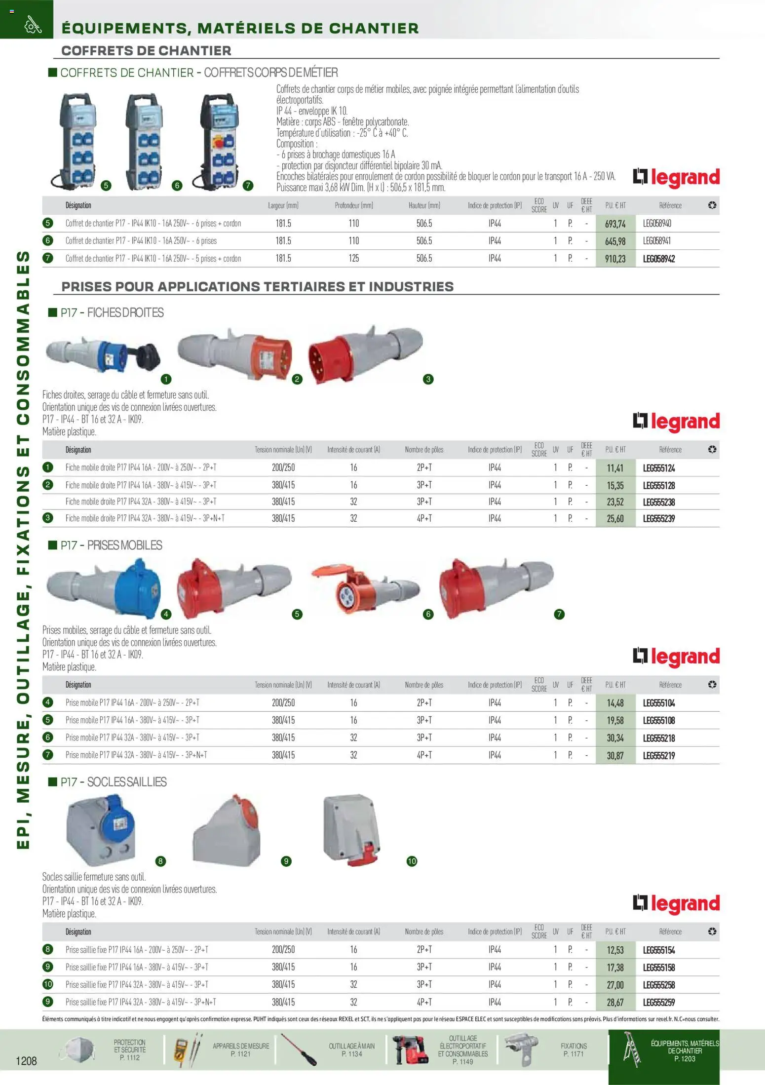 Prévisualisation de Brochure EPI, mesure, outillage, fixations et consommables du magasin Rexel formulaire valide 18/11/2025 - Enveloppe, Disjoncteur, Prises, Prise, Câble